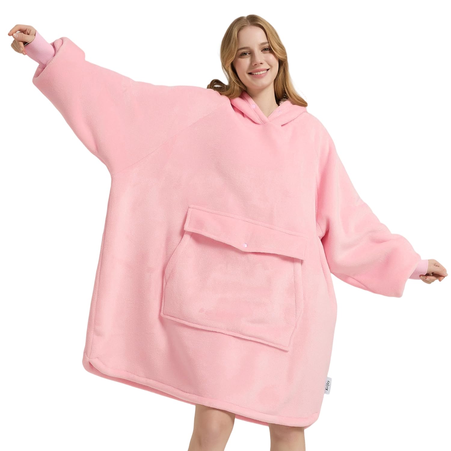 Krifey Wearable Blanket Hoodie, Oversized Sherpa Fleece Sweatshirt with Giant Pocket, Birthday Gifts for Women, Warm Christmas Gift for Mom, Wife, or Girlfriend