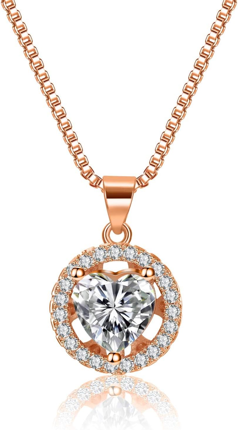 Gifts for Women Jewelry Sets, 4 Pieces Rose Gold Women's Watch Necklace Earring Bracelet Birthday Gifts for Women's Jewelry Sets for Women Gift for Wife Girlfriend Her Birthday Gift for Mom Mother