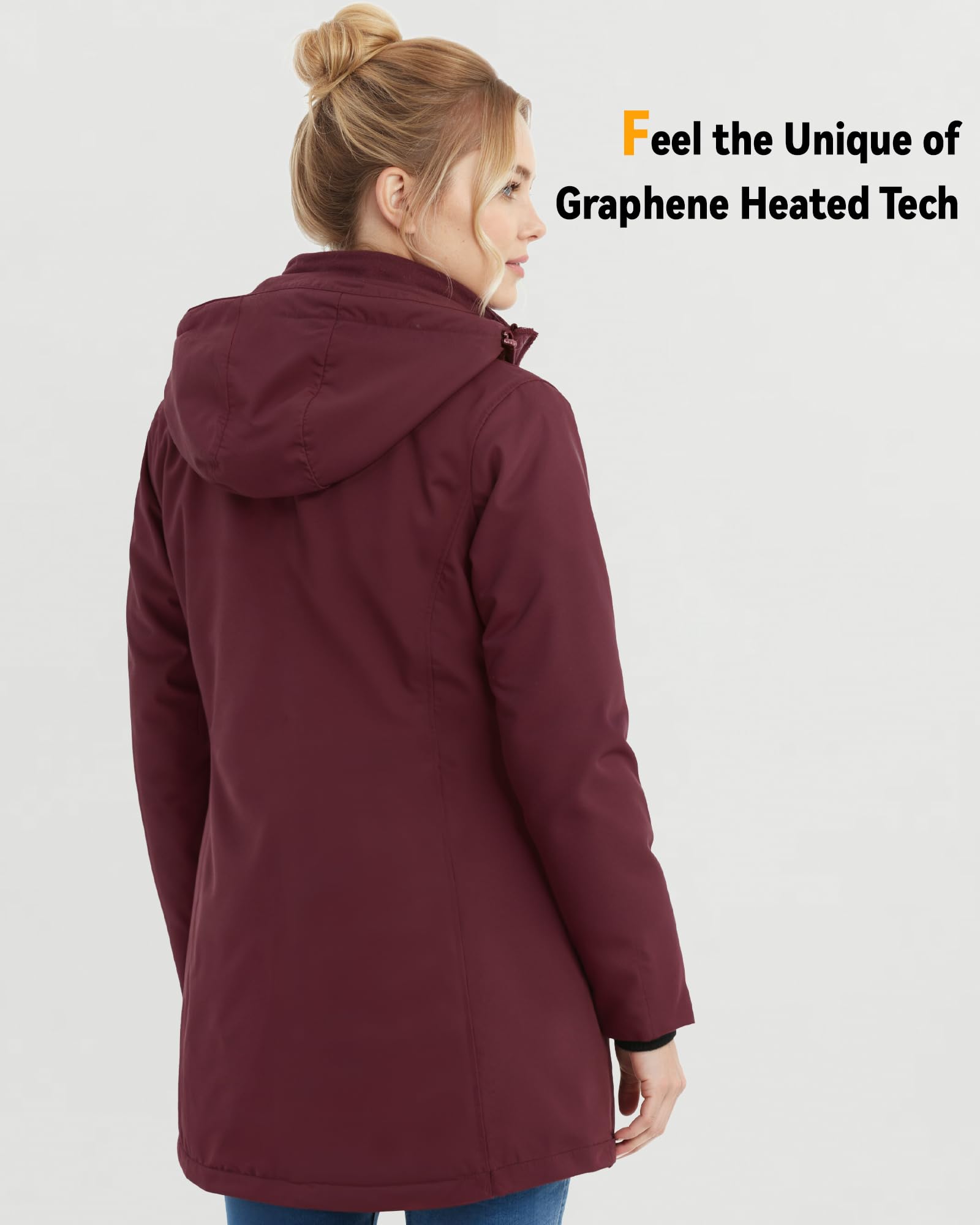Graphene Women Heated Jacket 12V Fast Charge 18400mAh Large Capacity
