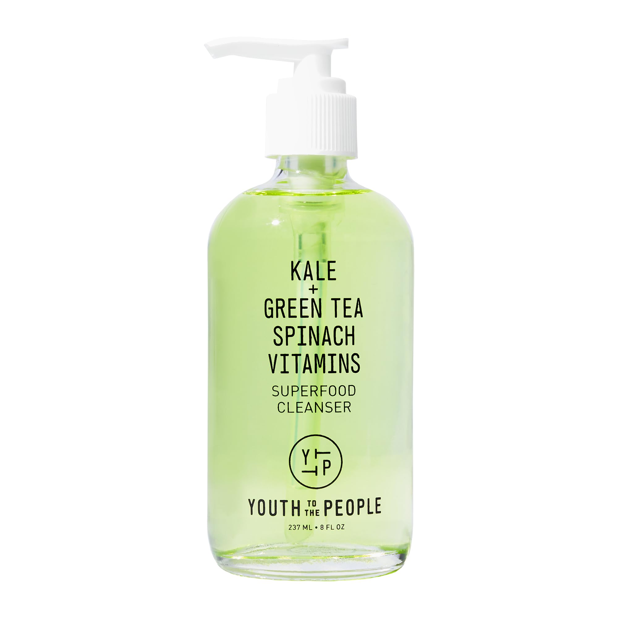 Youth To The People Superfood Facial Cleanser - Kale + Green Tea Daily Face Wash, Gentle Makeup Remover, with Soothing Antioxidants for Glowing Skin, pH Balance, Clean Pores, Sulfate-free, Refillable