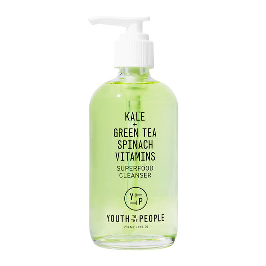 Youth To The People Superfood Facial Cleanser - Kale + Green Tea Daily Face Wash, Gentle Makeup Remover, with Soothing Antioxidants for Glowing Skin, pH Balance, Clean Pores, Sulfate-free, Refillable