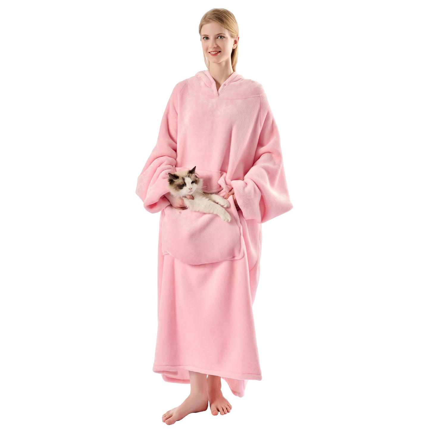 Krifey Wearable Blanket Hoodie, Oversized Sherpa Fleece Sweatshirt with Giant Pocket, Birthday Gifts for Women, Warm Christmas Gift for Mom, Wife, or Girlfriend