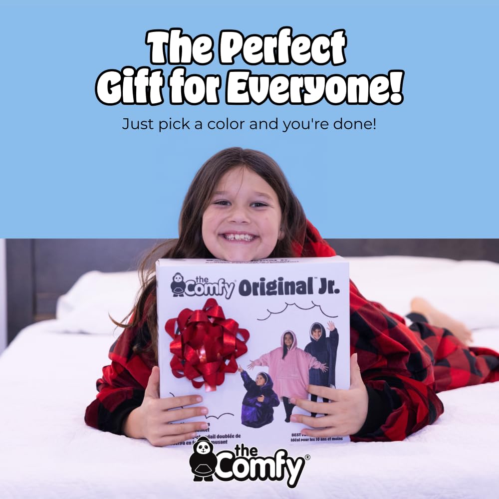 THE COMFY Original | Sherpa Lined Microfiber Fleece Wearable Blanket, Oversized Design with Hood and Pocket from Shark Tank