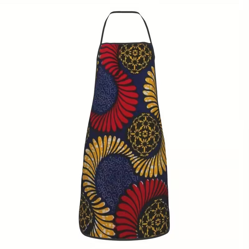 African Ankara Unisex Adjustable Bib Apron for Adults 7