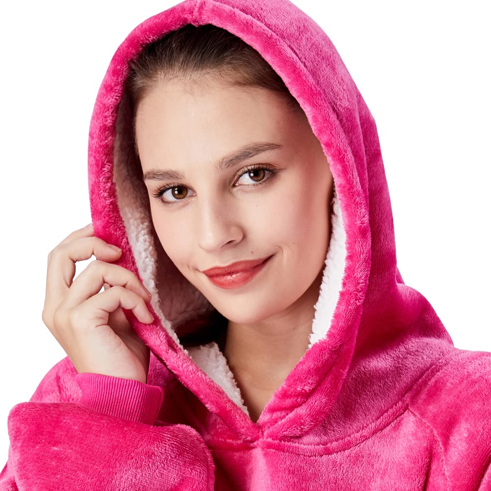 Krifey Wearable Blanket Hoodie, Oversized Sherpa Fleece Sweatshirt with Giant Pocket, Birthday Gifts for Women, Warm Christmas Gift for Mom, Wife, or Girlfriend