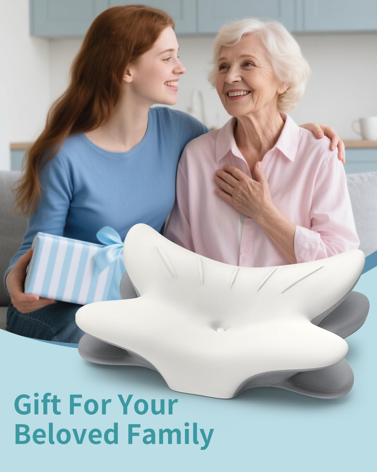 Cervical Neck Pillow for Pain Relief, Ergonomic Side Sleeper Pillow for Sleeping, Orthopedic Contour Memory Foam Bed Rest Pillows for Sleeping, Cooling Cervical Pillow for Back Stomach Sleepers