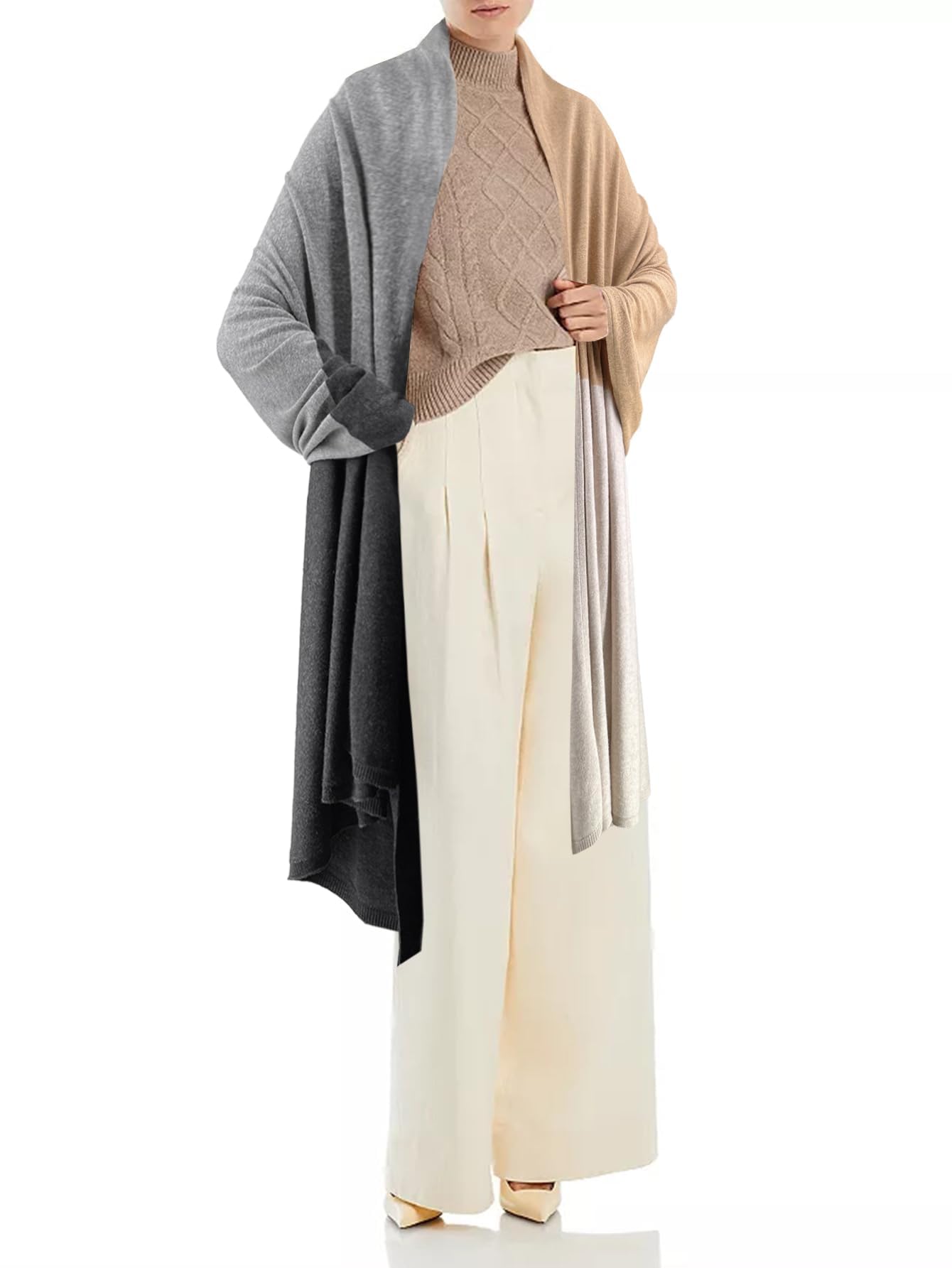 Moss Rose Women's Shawl Wrap Poncho Ruana Cape Open Front Cardigan Shawls for Fall Winter