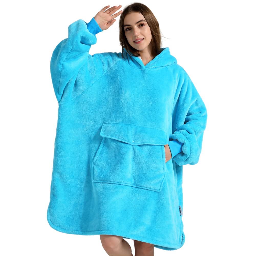Krifey Wearable Blanket Hoodie, Oversized Sherpa Fleece Sweatshirt with Giant Pocket, Birthday Gifts for Women, Warm Christmas Gift for Mom, Wife, or Girlfriend