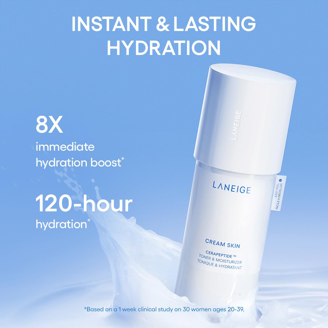 LANEIGE Water Bank Blue Hyaluronic Cream Moisturizer: Hydrating Korean Face Cream with Squalane & Ceramide for Skin Barrier Support, Dermatologist-Tested
