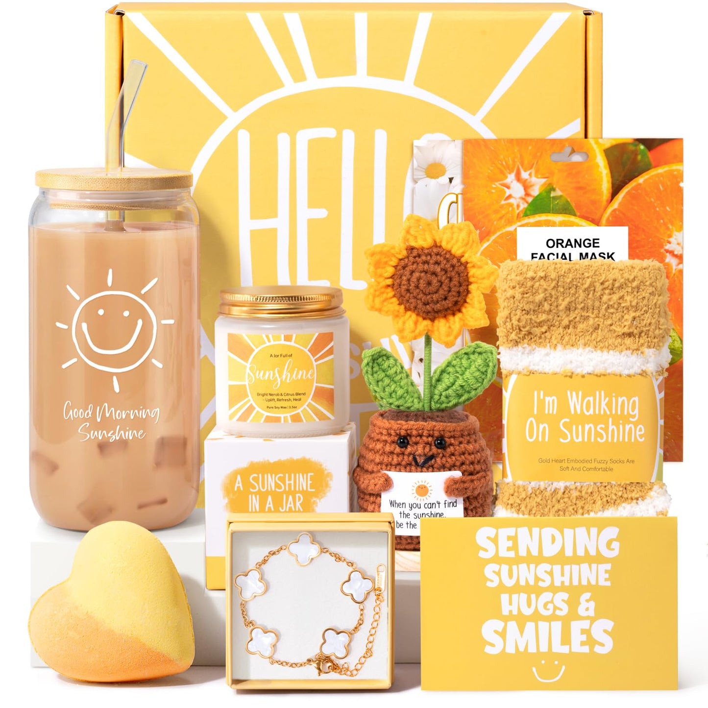 Gift Baskets for Women, 9pcs Unique Happy Birthday Gifts for Women, Best Mothers Day Christmas Gifts Get Well Soon Basket Appreciation Ideas Box w/Tumbler Her Mom Sister Friend Friendship Teacher