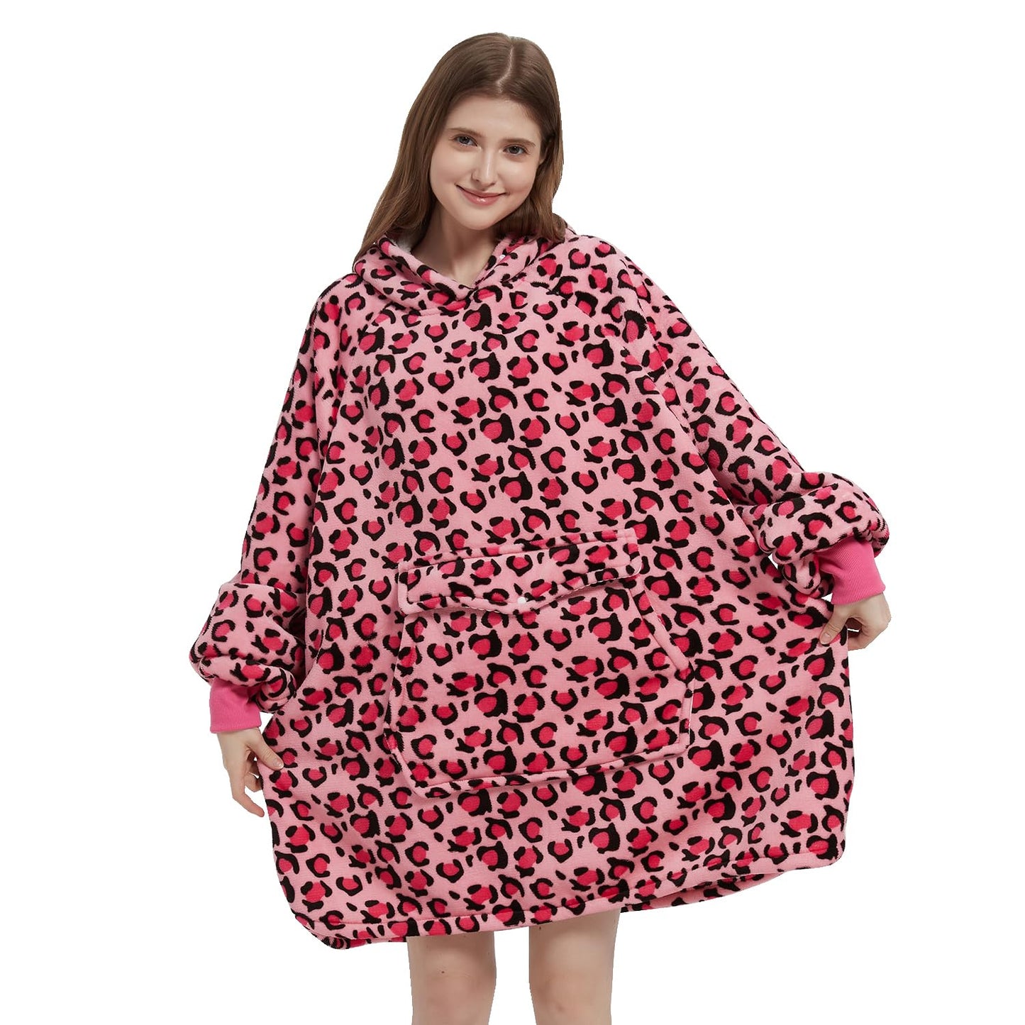 Krifey Wearable Blanket Hoodie, Oversized Sherpa Fleece Sweatshirt with Giant Pocket, Birthday Gifts for Women, Warm Christmas Gift for Mom, Wife, or Girlfriend