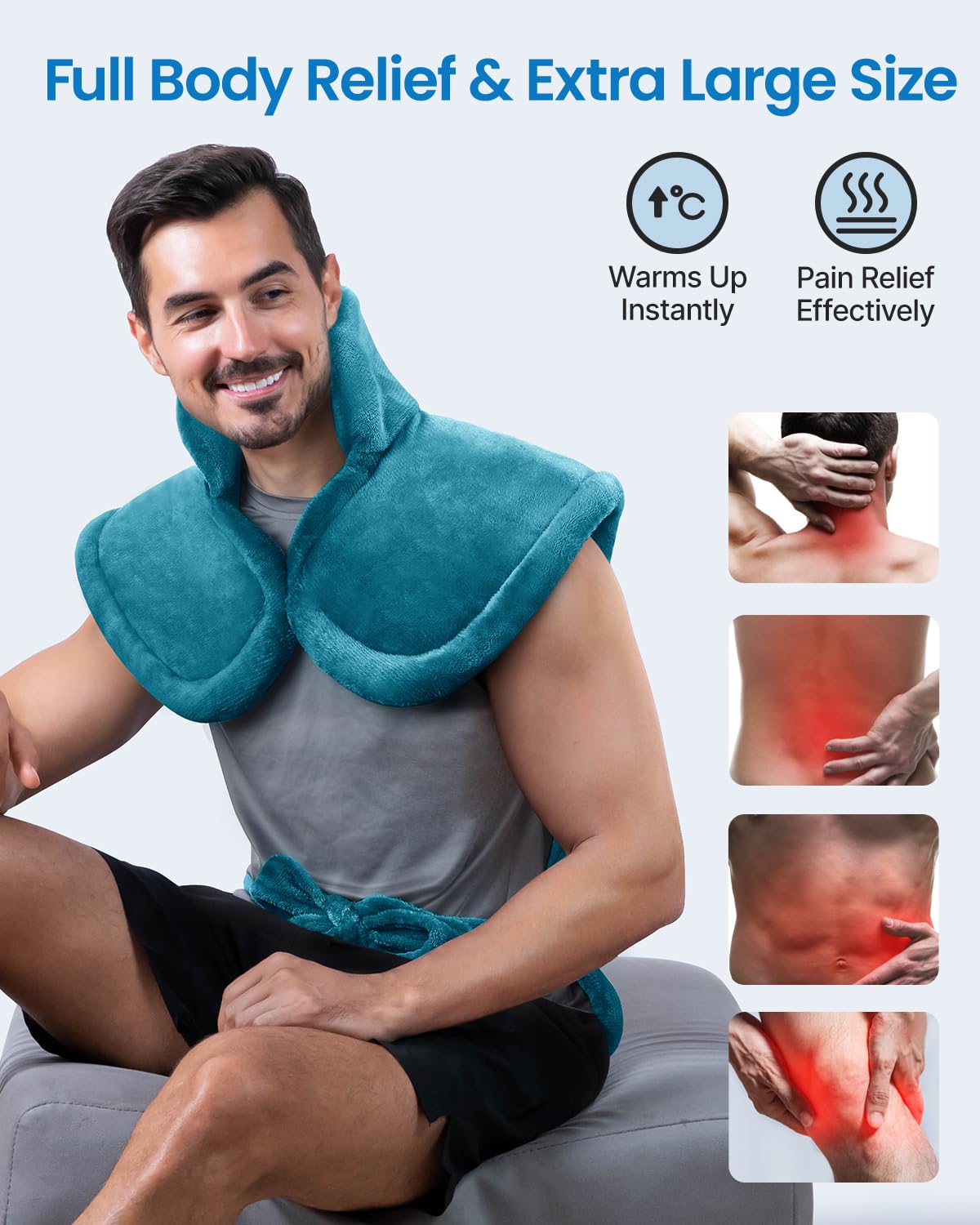 RENPHO Electric Heating Pad for Back, Birthday Christmas Gifts for Women Men Mom Dad Elderly, FSA Eligible Items Only List, Large Heat Pad for Neck Shoulders, 24"x33", ETL Certified, Gray