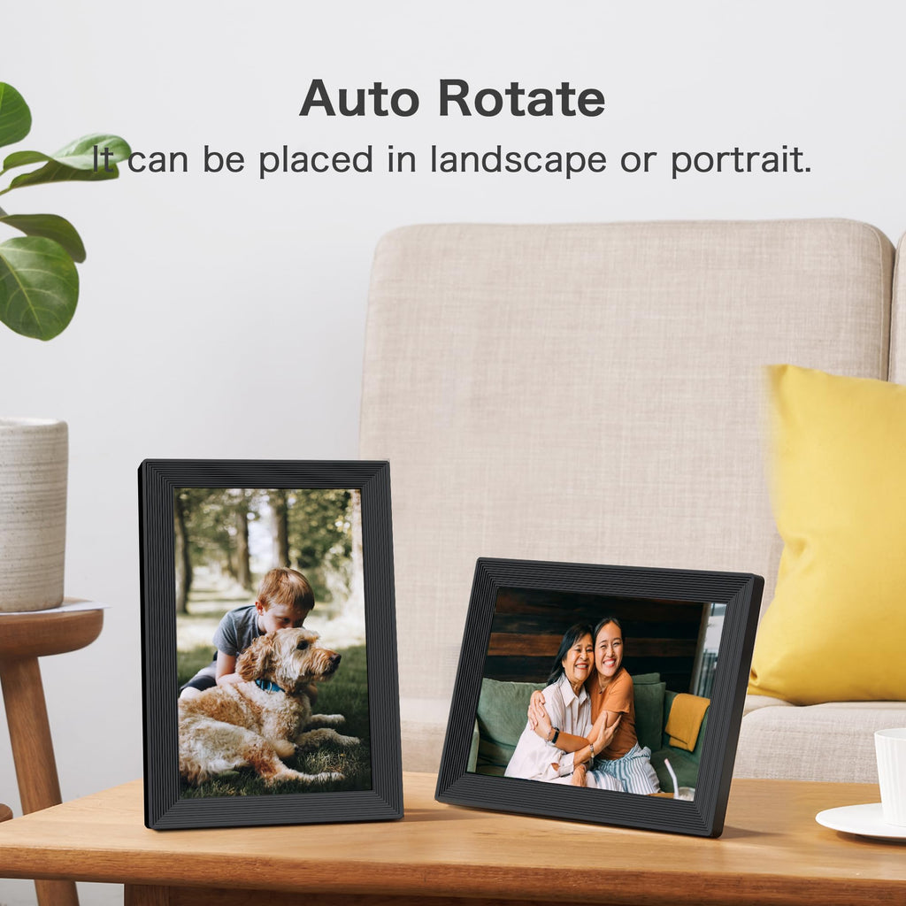 Digital Picture Frame, 10.1'' Frameo Digital Frame Wifi, 32GB Memory, 1280*800 HD Touch Screen Digital Photo Frame, Wall Mountable, Auto-Rotate, Share Instantly, Wedding, Birthday Gifts for Women, Mom