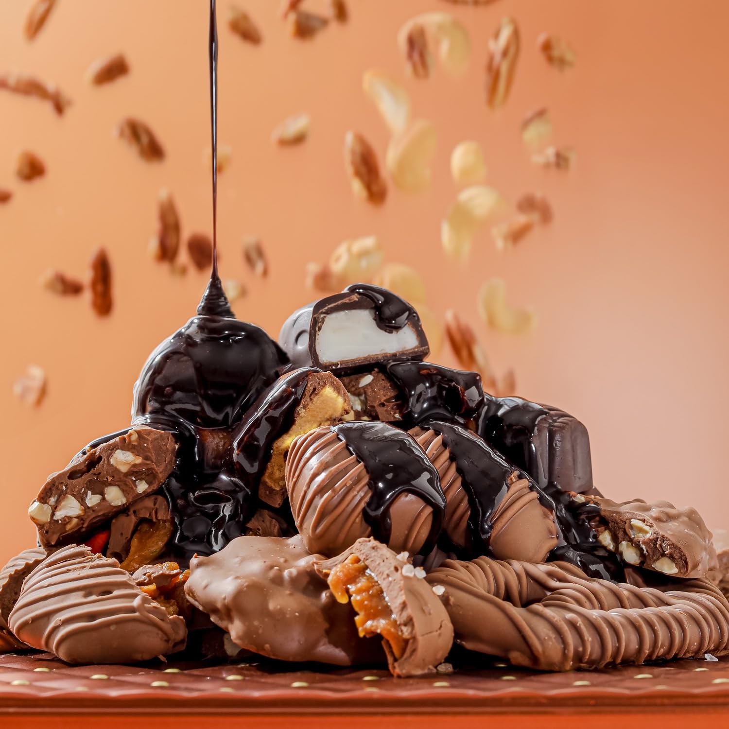 Chocolate Gift Basket, Candy Food Gifts Arrangement Platter, Gourmet Snack Box, Thanksgiving, Christmas, Holiday Present Idea, Corporate Him & Her, Men Women Sympathy Family Parties & Get Well- Bonnie & Pop