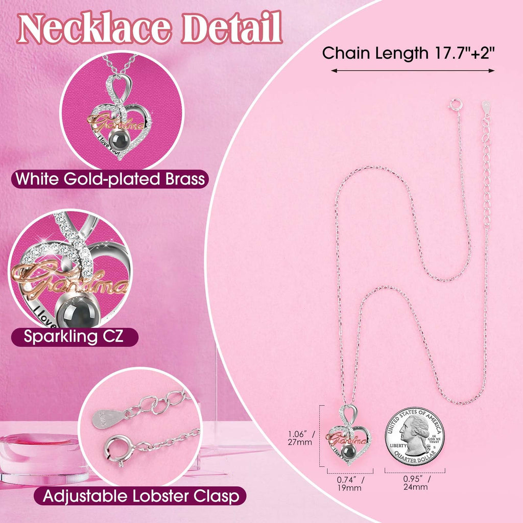 ADDWel Rose Gifts for Women Birthday Christmas - Preserved Real Roses Forever Red Flowers with I Love You in 100 Languages Necklace and Cute Moss Bear for Girlfriend Wife Mom Grandma