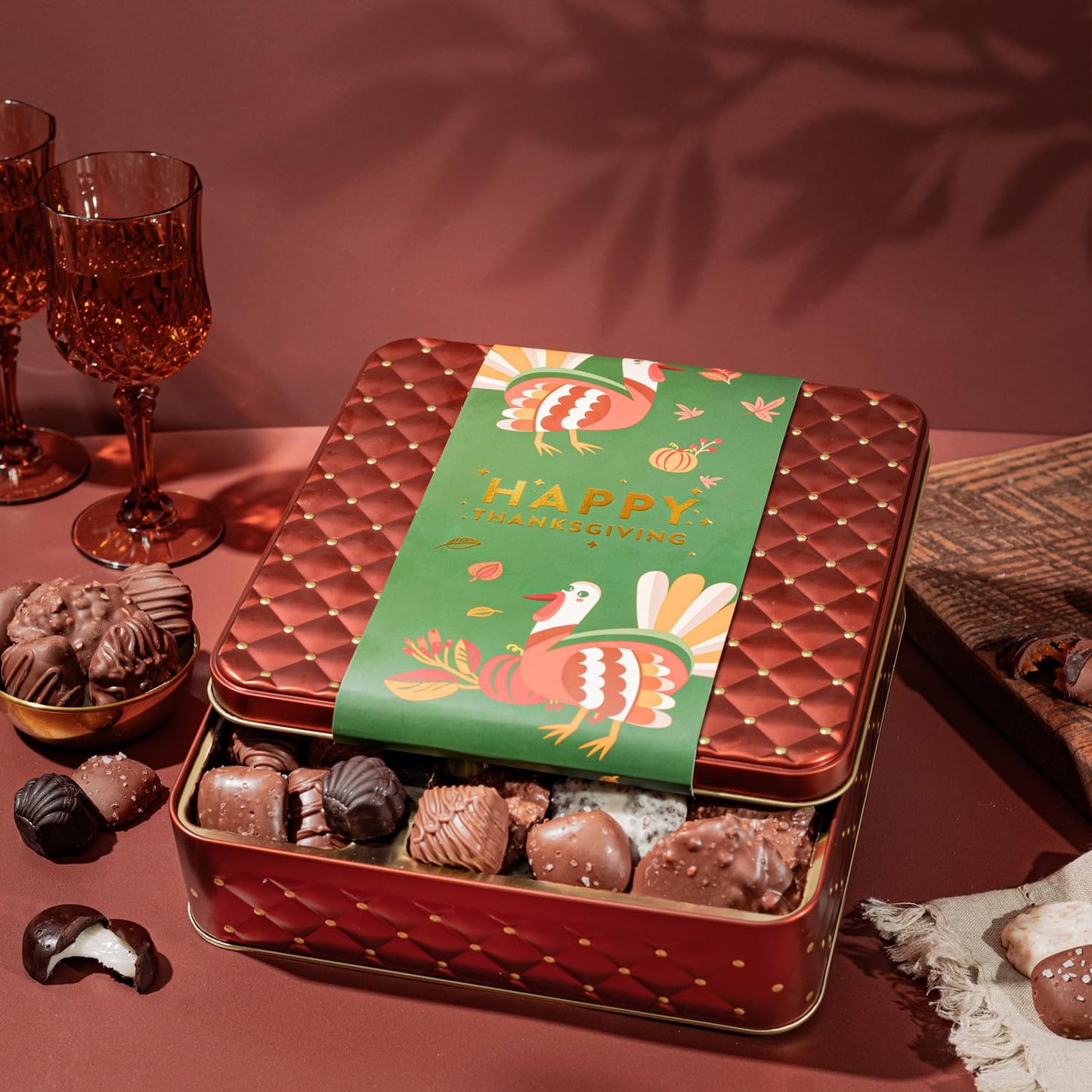 Chocolate Gift Basket, Candy Food Gifts Arrangement Platter, Gourmet Snack Box, Thanksgiving, Christmas, Holiday Present Idea, Corporate Him & Her, Men Women Sympathy Family Parties & Get Well- Bonnie & Pop