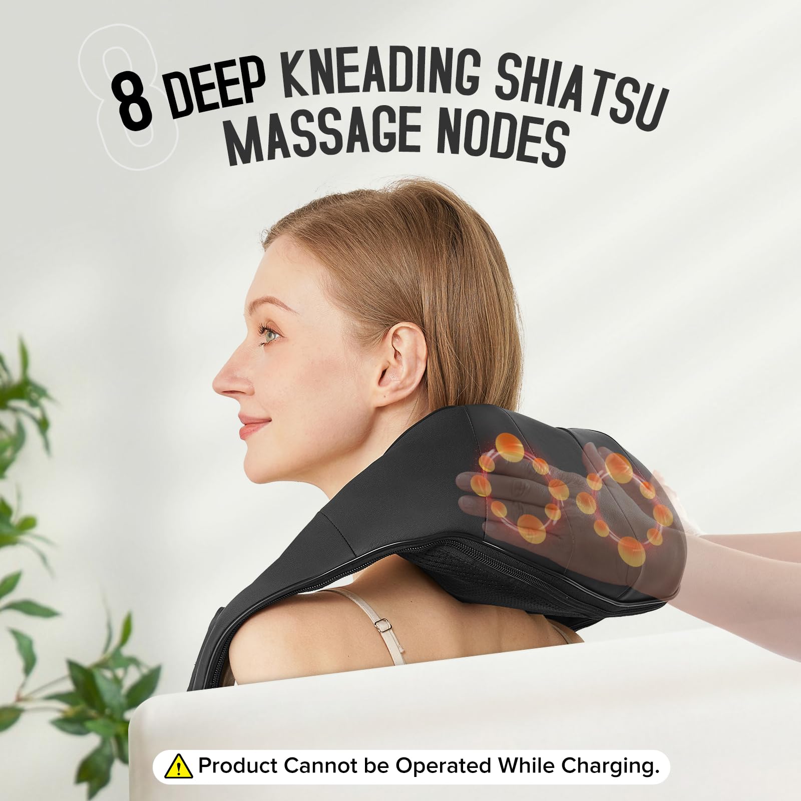 AERLANG Shiatsu Back and Neck Massager, Back Massager Deep Tissue Kneading Neck and Shoulder Massage with Heat, Electric Massage Pillow Fathers Day Gift Ideas from Daughter Son(NOT Cordless)