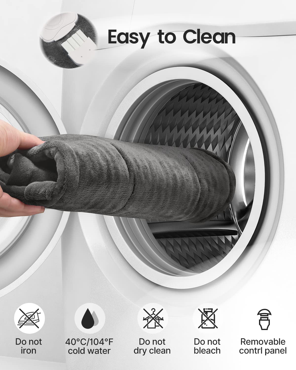 RENPHO Electric Heating Pad for Back, Birthday Christmas Gifts for Women Men Mom Dad Elderly, FSA Eligible Items Only List, Large Heat Pad for Neck Shoulders, 24"x33", ETL Certified, Gray