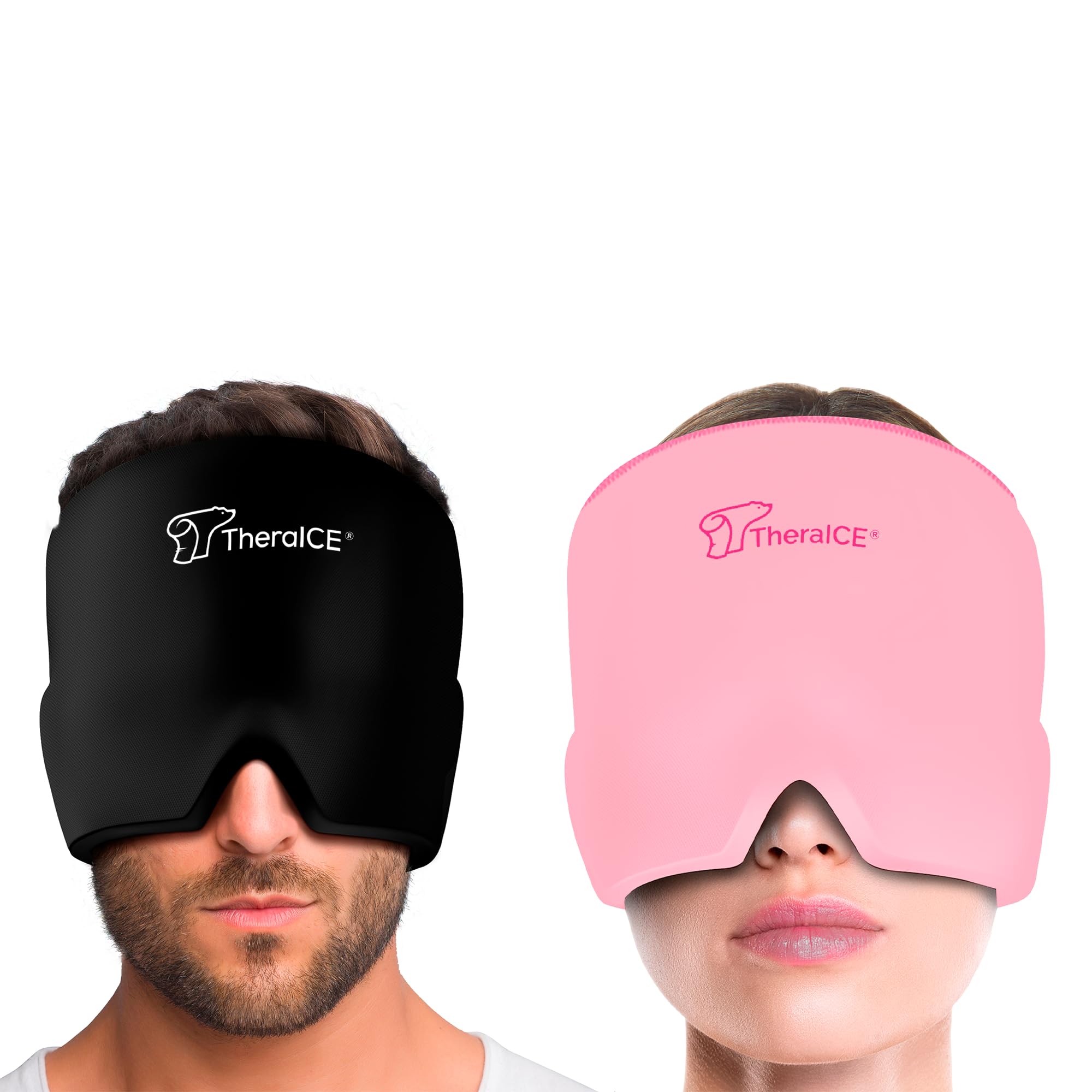 TheraICE Headache Relief Cap, Migraine Ice Pack Mask Products, Women Cooling Gel Hat, Face Cold Compress Head Wrap for Her Stress. Great Birthday Gift for Mom, Sister, Grandma, Girlfriend, & Teacher