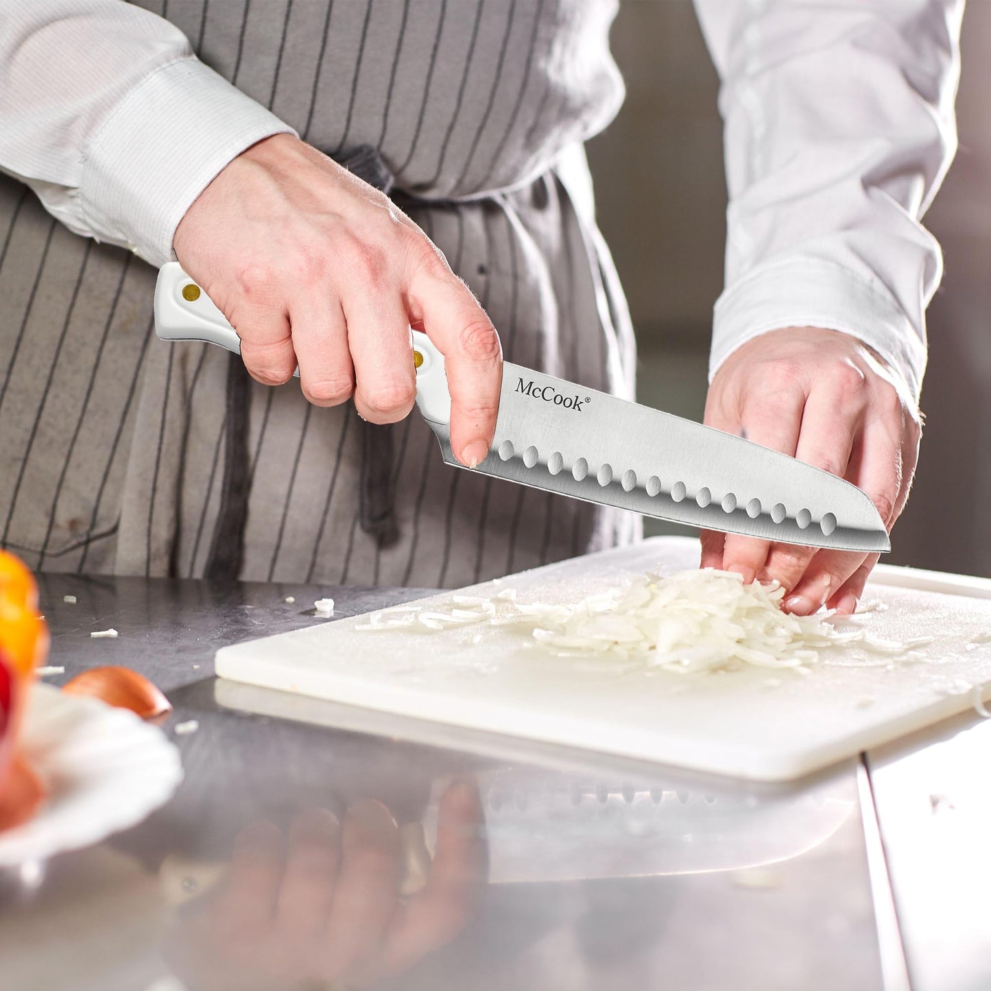 McCook® Knife Sets, German Stainless Steel Kitchen Knife Block Sets with Built-in Sharpener