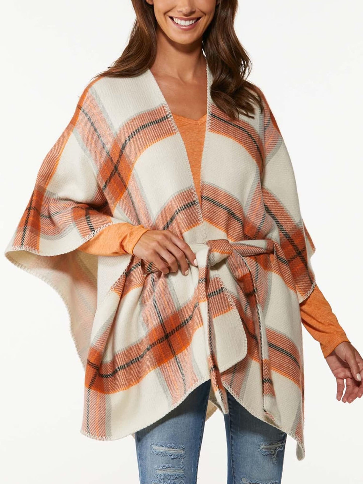 Moss Rose Women's Shawl Wrap Poncho Ruana Cape Open Front Cardigan Shawls for Fall Winter