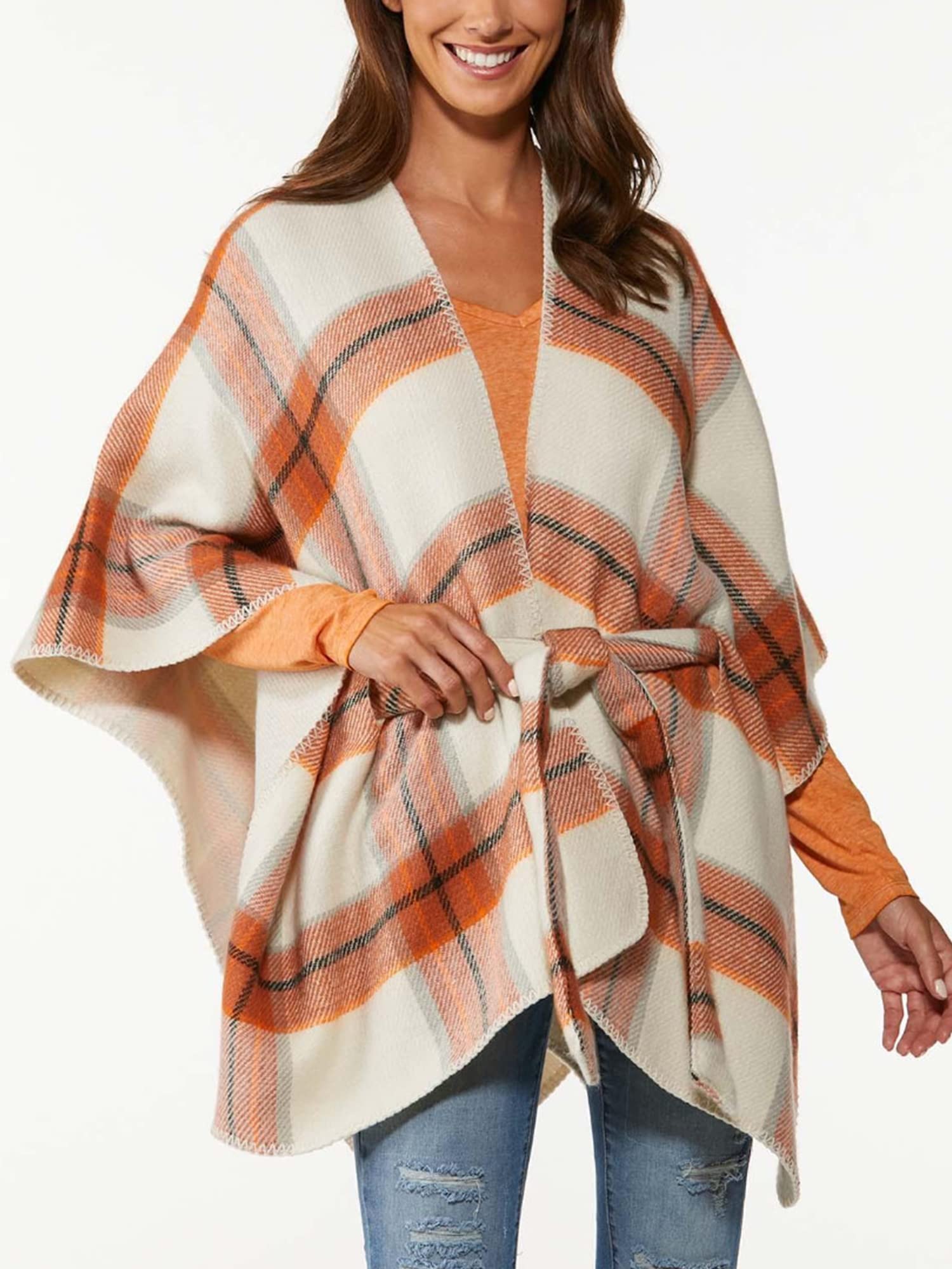 Moss Rose Women's Shawl Wrap Poncho Ruana Cape Open Front Cardigan Shawls for Fall Winter