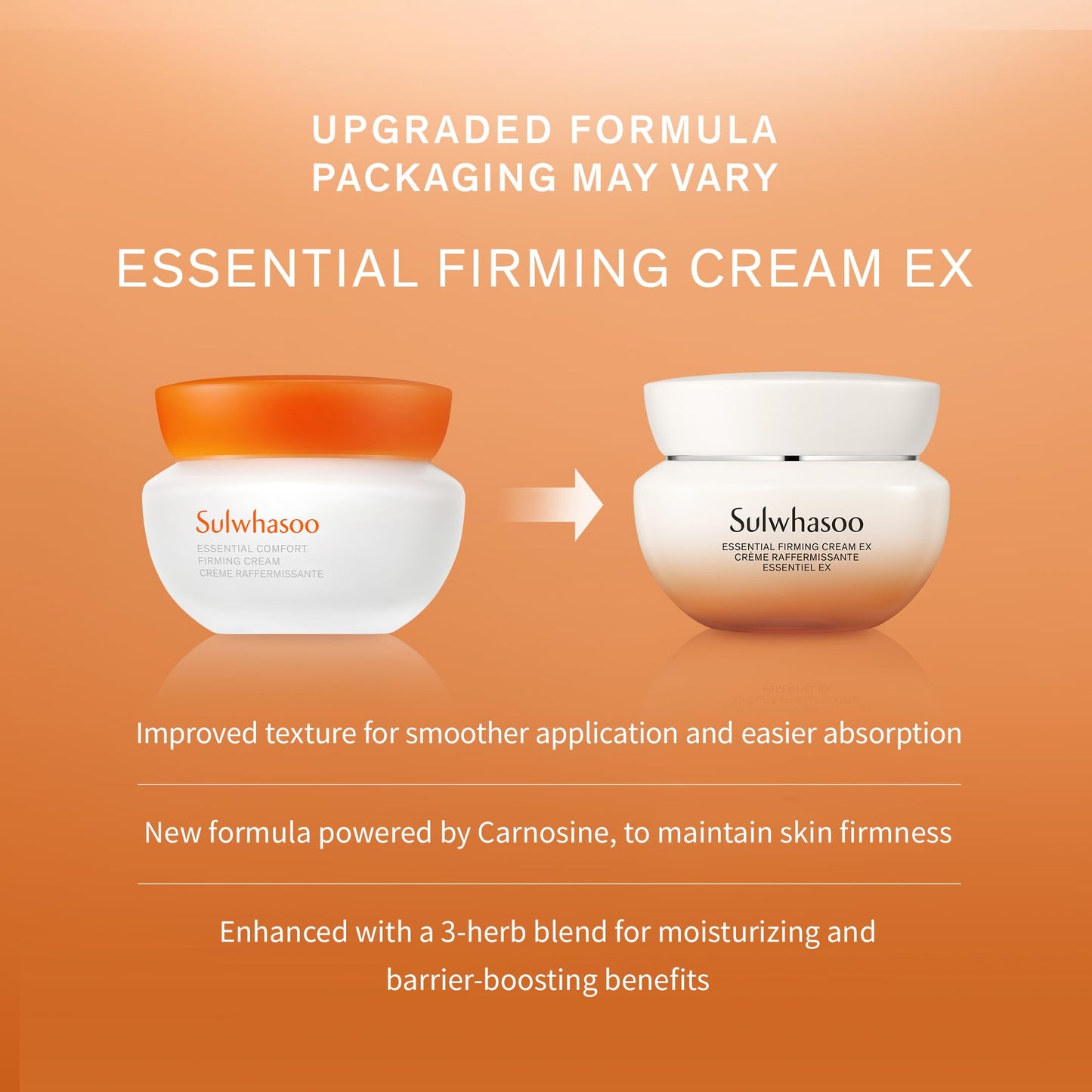 Sulwhasoo Essential Firming Cream EX - A hypoallergenic, whipped moisturizing cream that visibly improves firmness