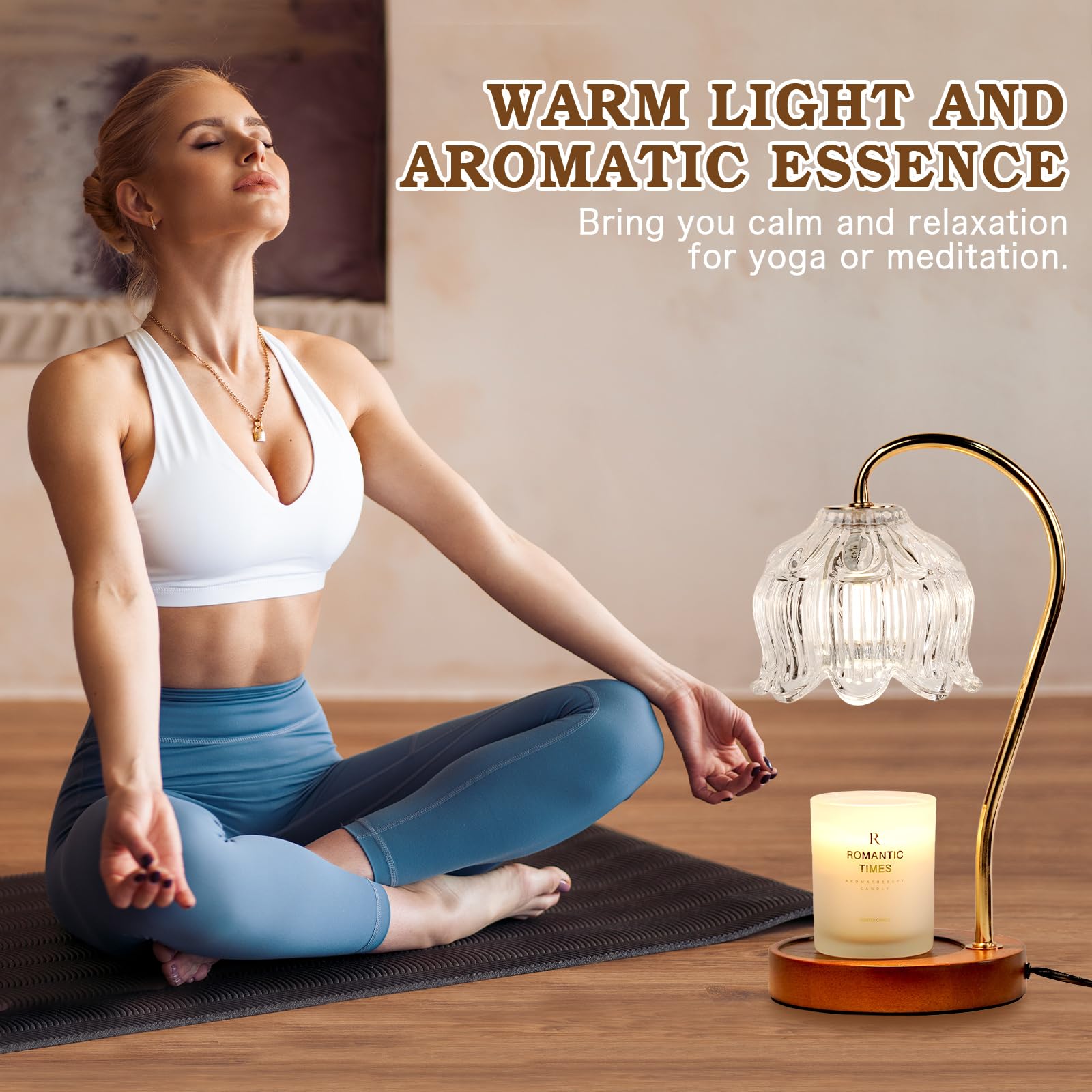 Flower Candle Warmer Lamp with Timer, Dimmable Candle Lamp Warmer, Christmas Birthday Gift for Women Mom, House Warming for New Home Decor, Lotus Wax Melt Warmer for Jar Candles