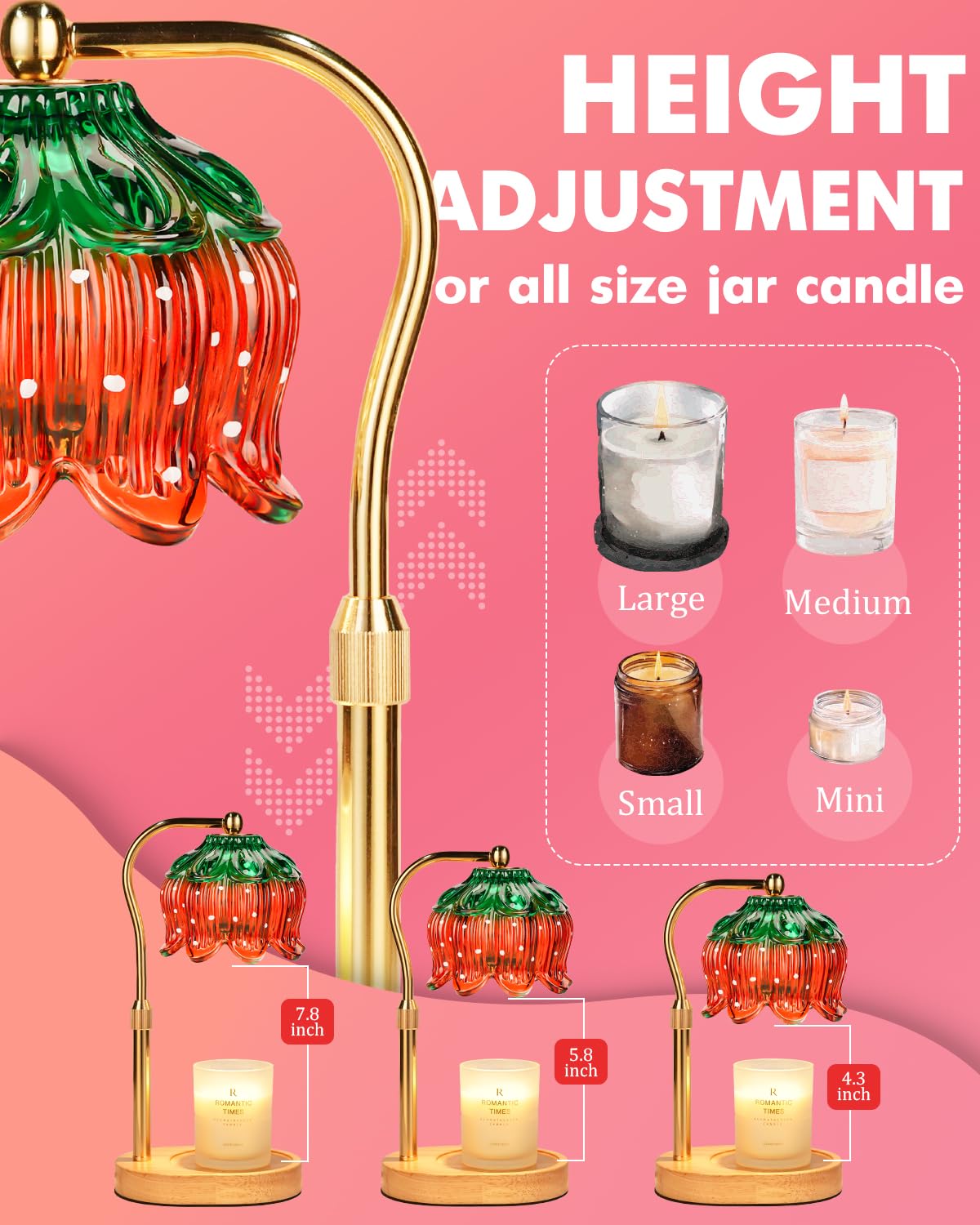 Flower Candle Warmer Lamp with Timer, Dimmable Candle Lamp Warmer, Christmas Birthday Gift for Women Mom, House Warming for New Home Decor, Lotus Wax Melt Warmer for Jar Candles