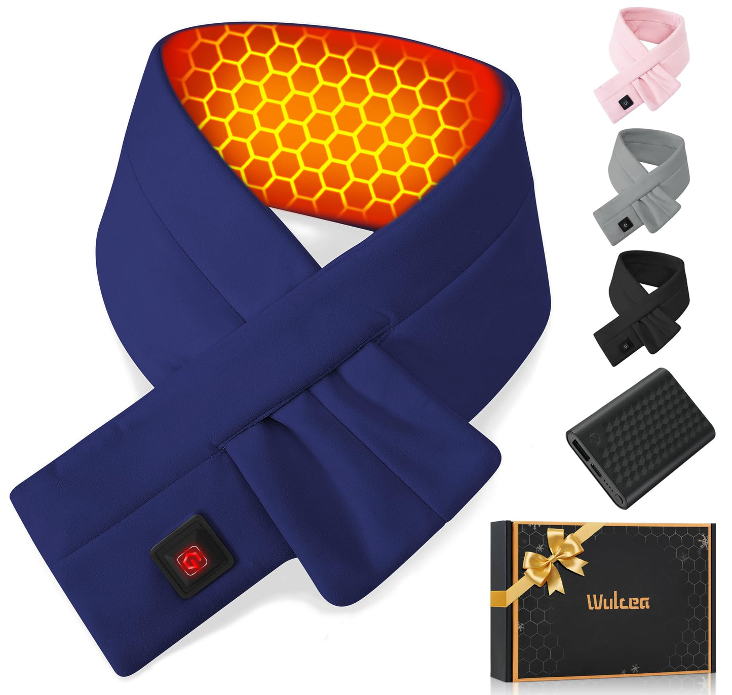 Wulcea Graphene Heated Scarf for Men Women 5V2A 6000mAh Fast Heating Long-Lasting Compact Battery