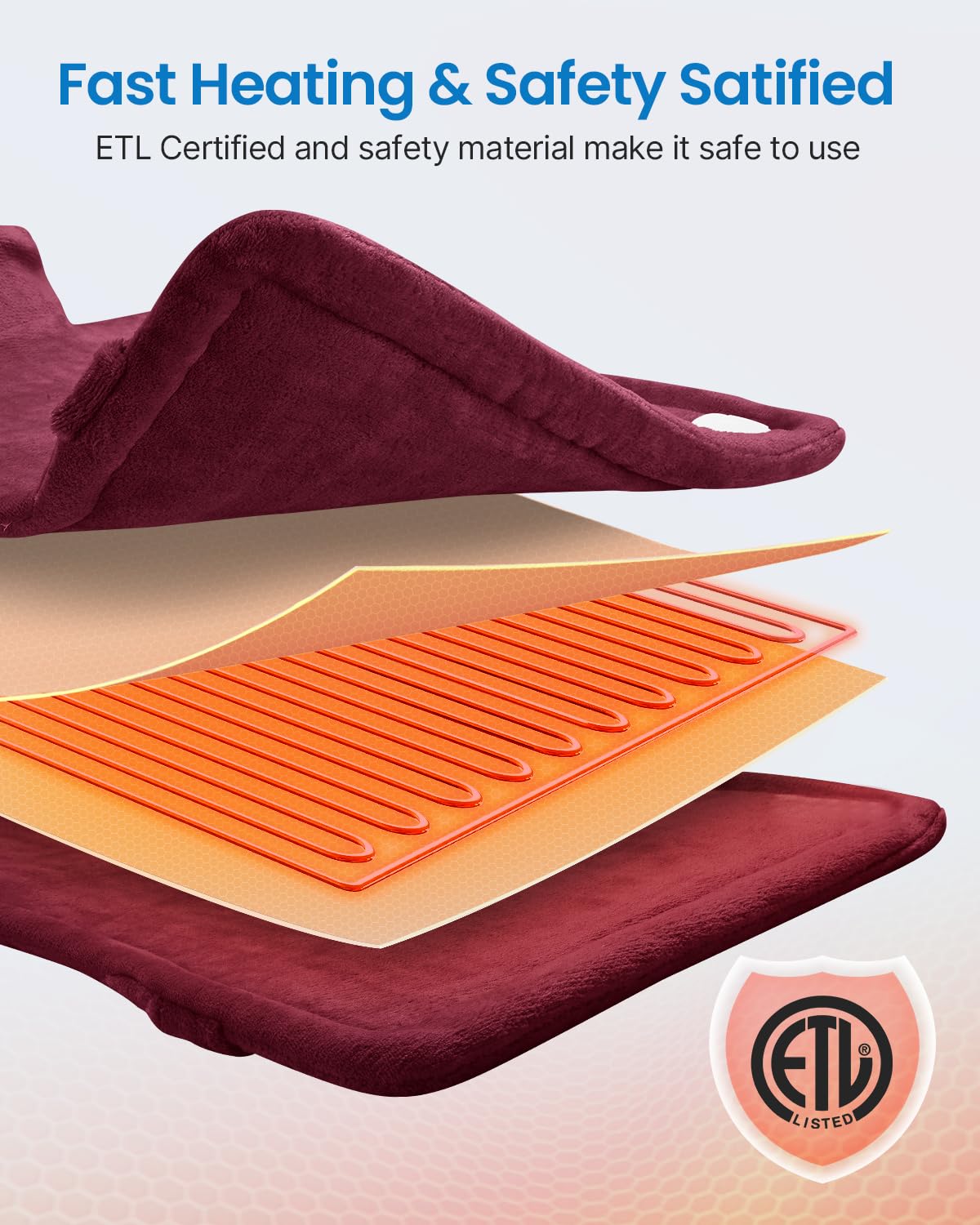 RENPHO Electric Heating Pad for Back, Birthday Christmas Gifts for Women Men Mom Dad Elderly, FSA Eligible Items Only List, Large Heat Pad for Neck Shoulders, 24"x33", ETL Certified, Gray