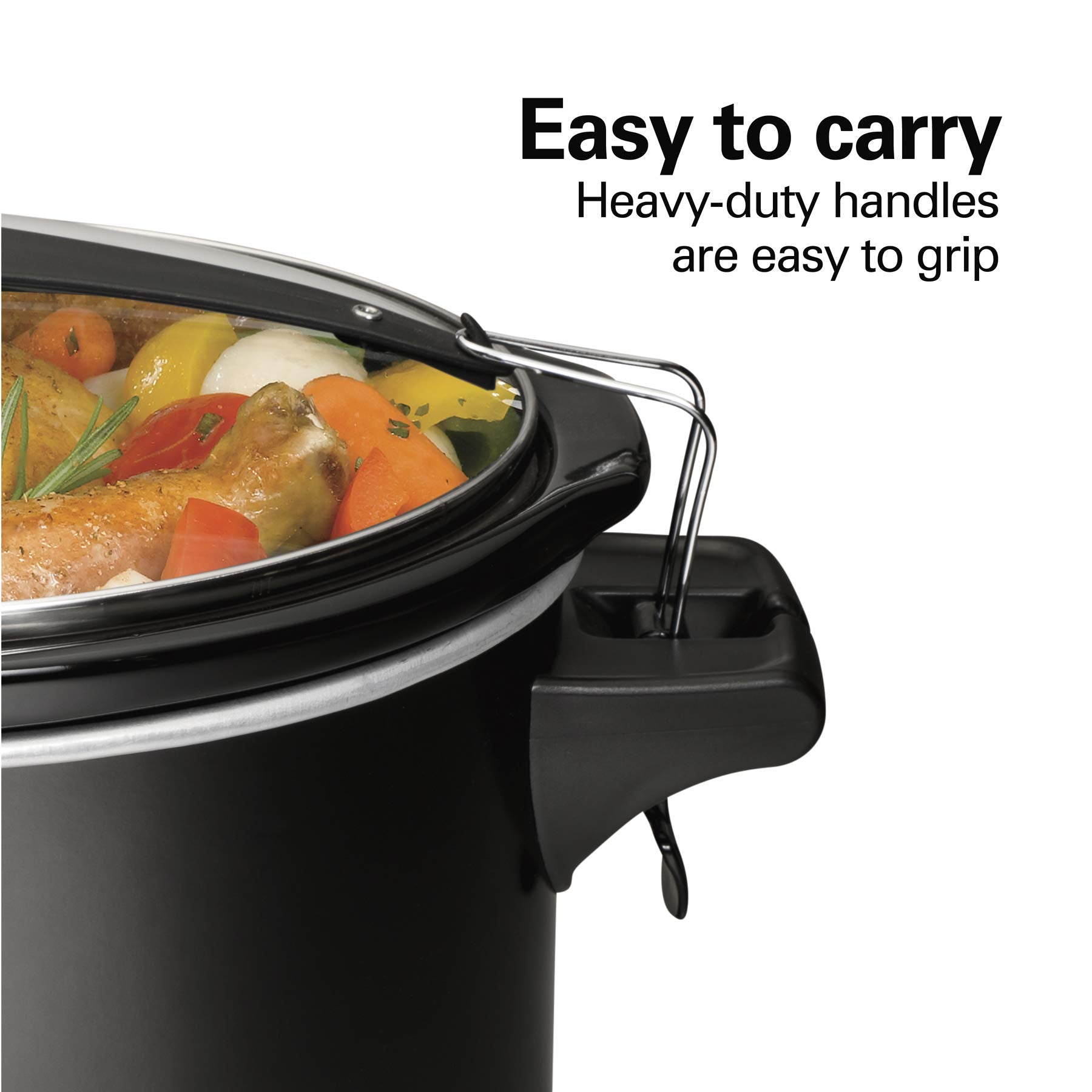 Hamilton Beach Slow Cooker, Extra Large 10 Quart, Stay or Go Portable With Lid Lock, Dishwasher Safe Crock, Black (33195)