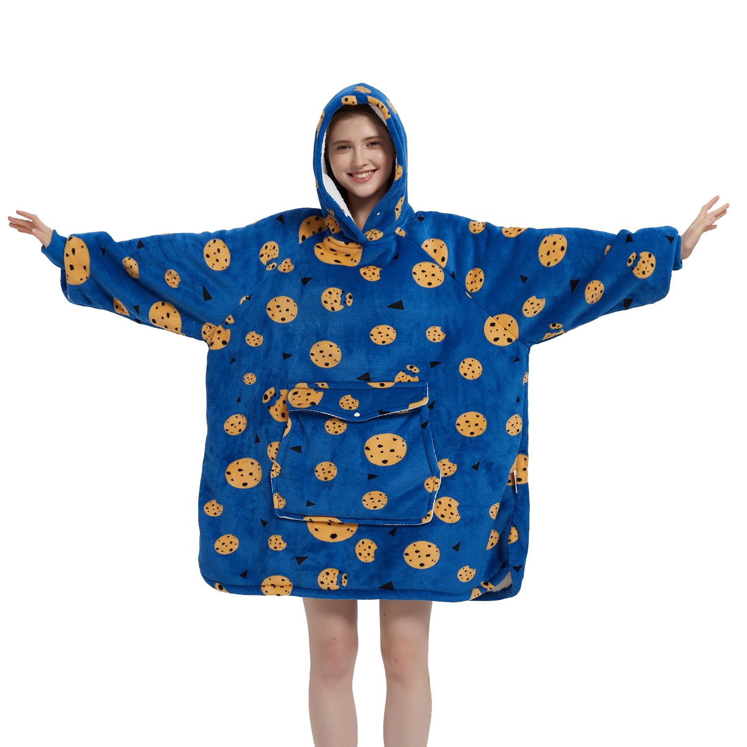 Krifey Wearable Blanket Hoodie, Oversized Sherpa Fleece Sweatshirt with Giant Pocket, Birthday Gifts for Women, Warm Christmas Gift for Mom, Wife, or Girlfriend