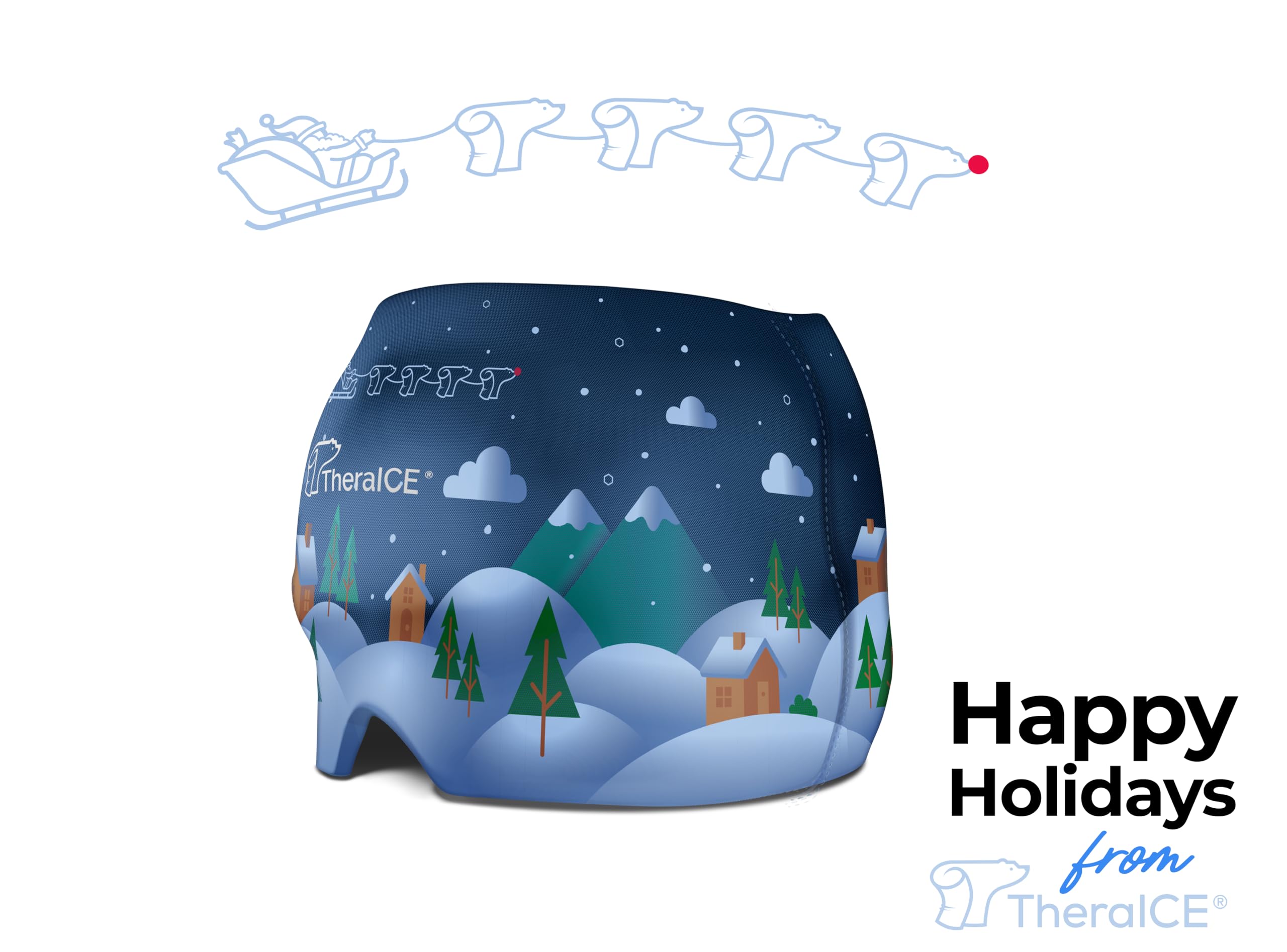 TheraICE Headache Relief Cap, Migraine Ice Pack Mask Products, Women Cooling Gel Hat, Face Cold Compress Head Wrap for Her Stress. Great Birthday Gift for Mom, Sister, Grandma, Girlfriend, & Teacher