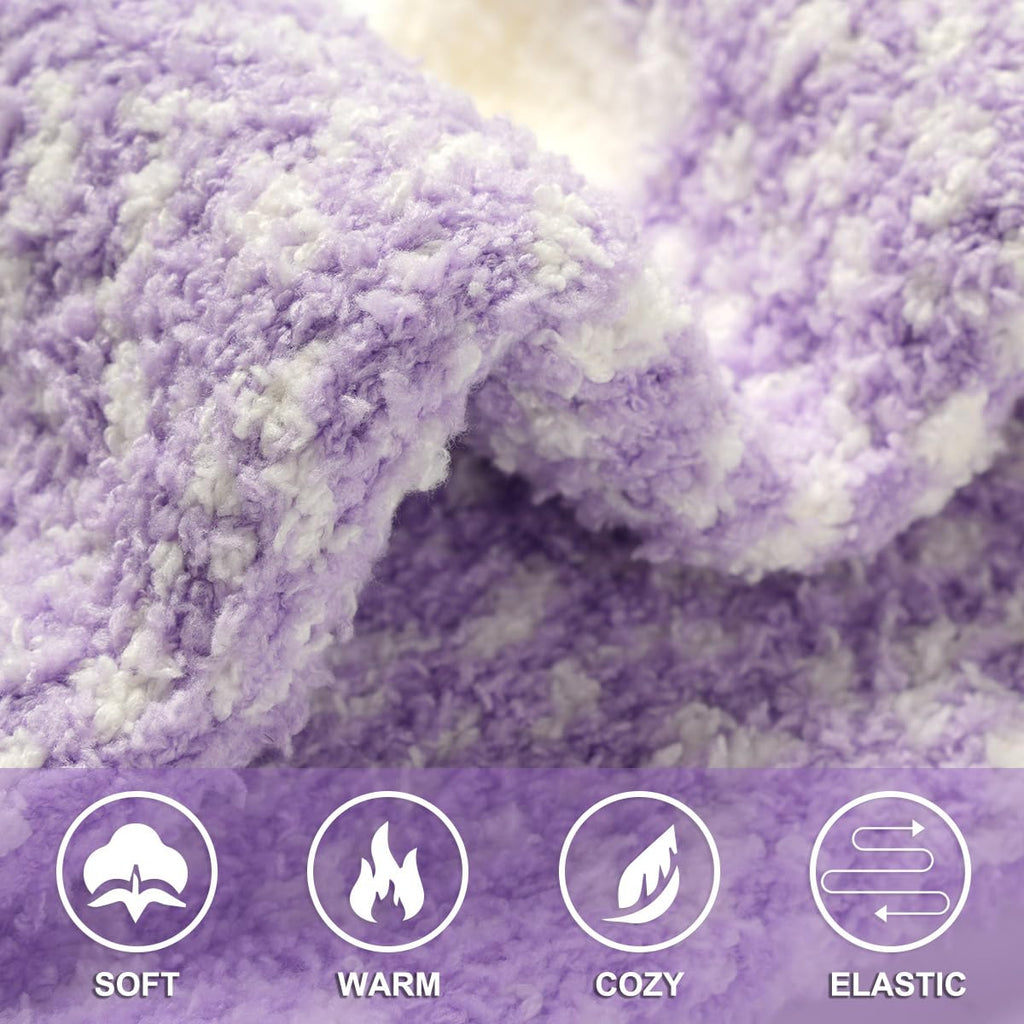 Fuzzy Socks for Women Gifts, Fluffy Cozy Plush Soft Slipper Socks for Fall Winter Christmas Warm Sleeping Home 5/6 Pairs