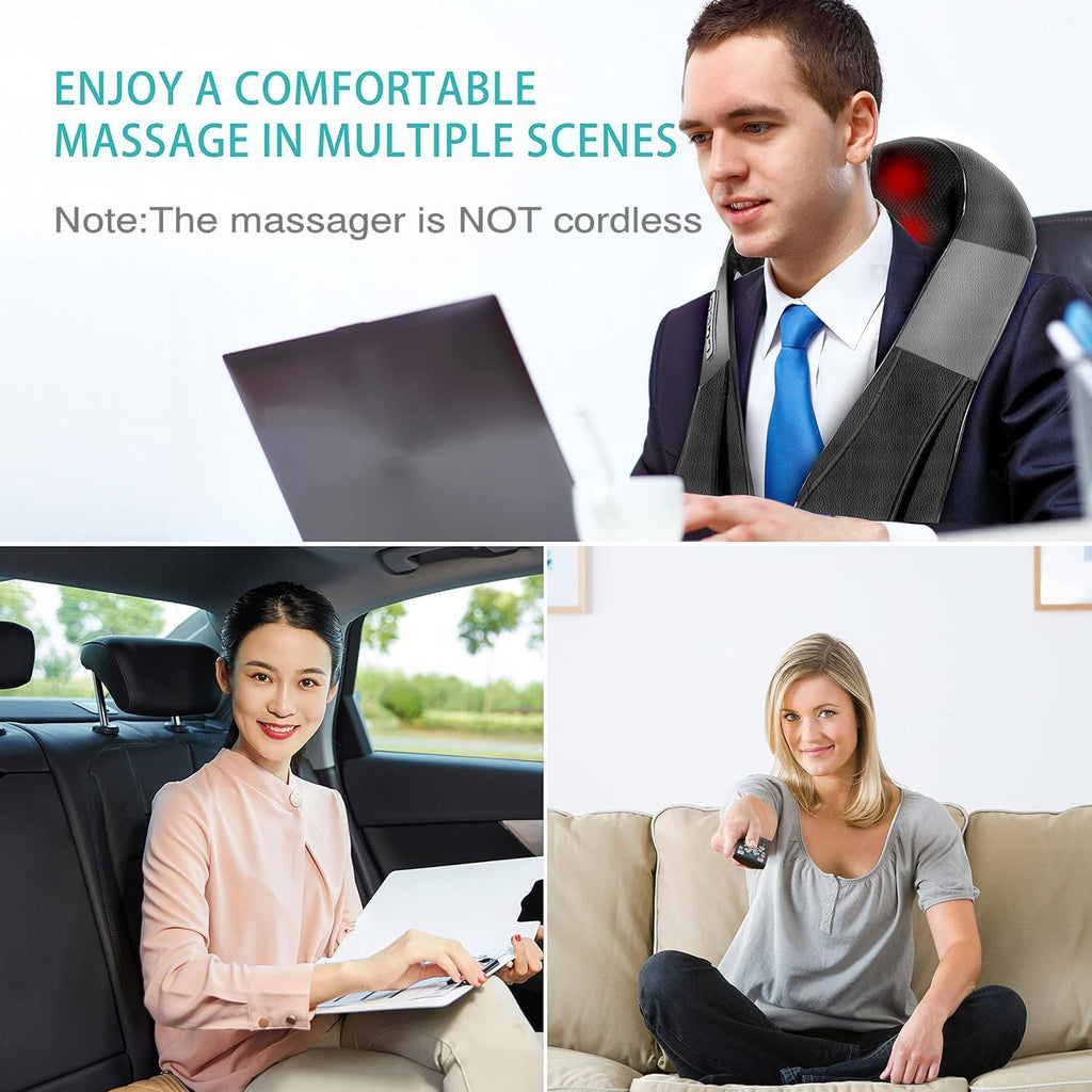 AERLANG Shiatsu Back and Neck Massager, Back Massager Deep Tissue Kneading Neck and Shoulder Massage with Heat, Electric Massage Pillow Fathers Day Gift Ideas from Daughter Son(NOT Cordless)