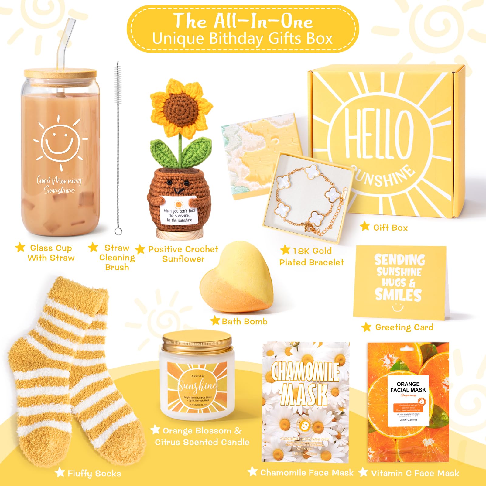 Gift Baskets for Women, 9pcs Unique Happy Birthday Gifts for Women, Best Mothers Day Christmas Gifts Get Well Soon Basket Appreciation Ideas Box w/Tumbler Her Mom Sister Friend Friendship Teacher