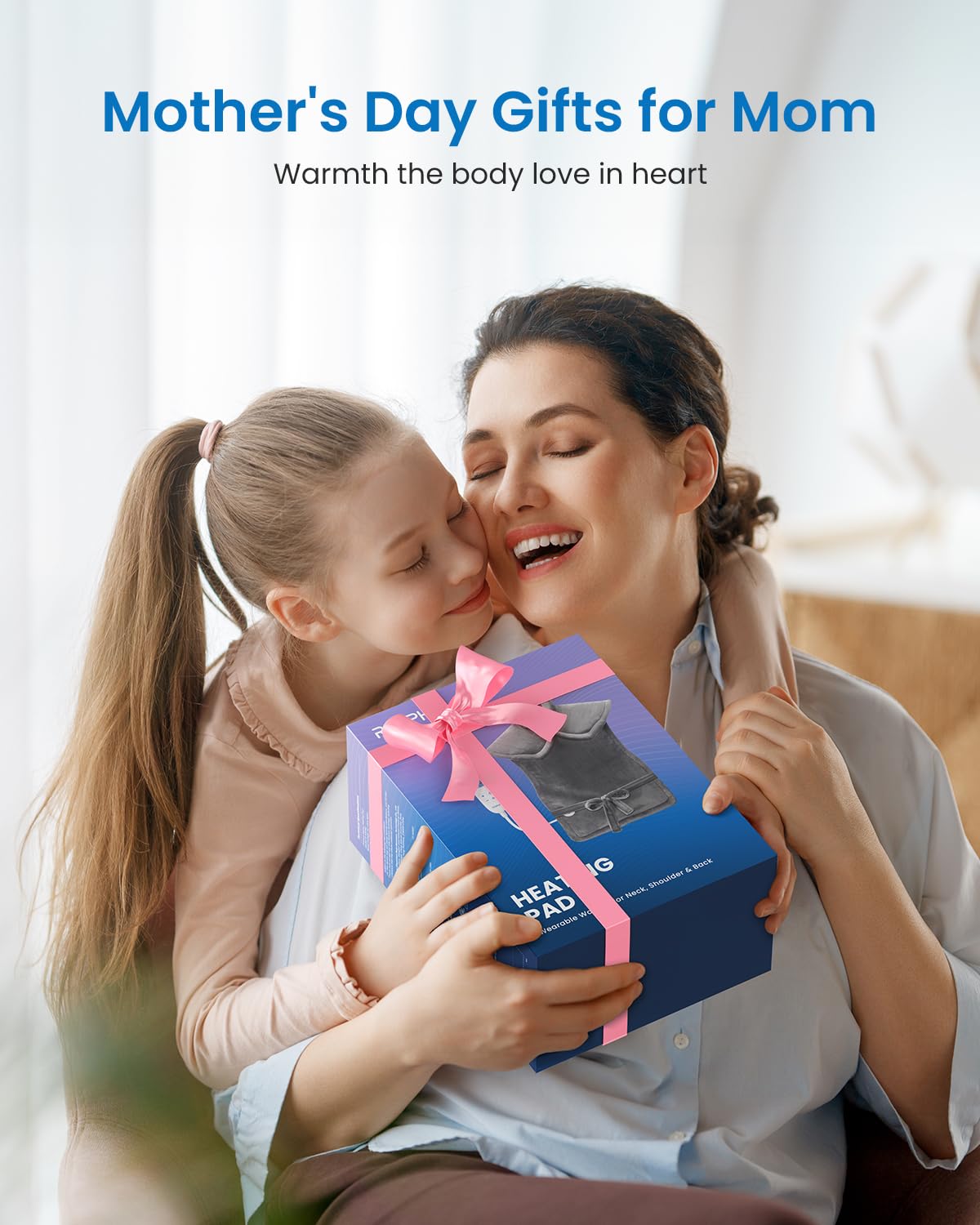 RENPHO Electric Heating Pad for Back, Birthday Christmas Gifts for Women Men Mom Dad Elderly, FSA Eligible Items Only List, Large Heat Pad for Neck Shoulders, 24"x33", ETL Certified, Gray