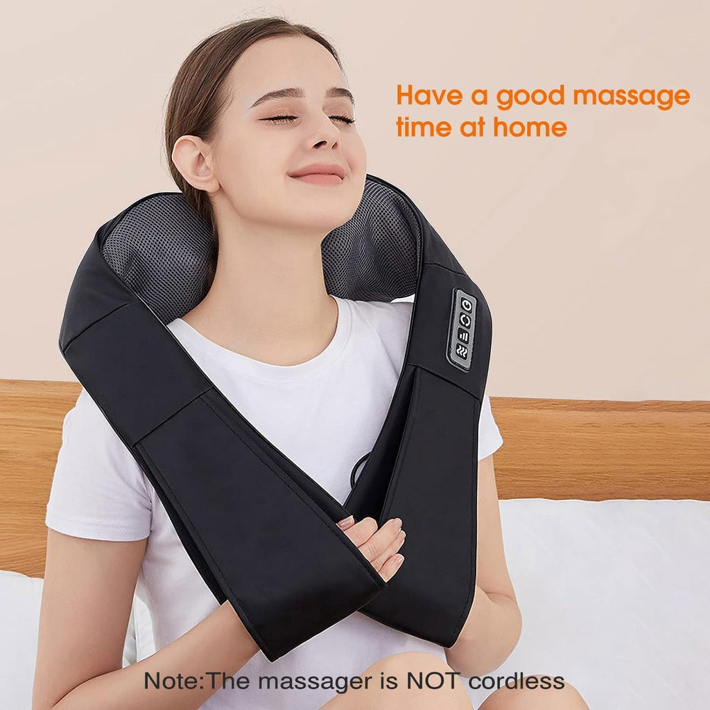 AERLANG Shiatsu Back and Neck Massager, Back Massager Deep Tissue Kneading Neck and Shoulder Massage with Heat, Electric Massage Pillow Fathers Day Gift Ideas from Daughter Son(NOT Cordless)