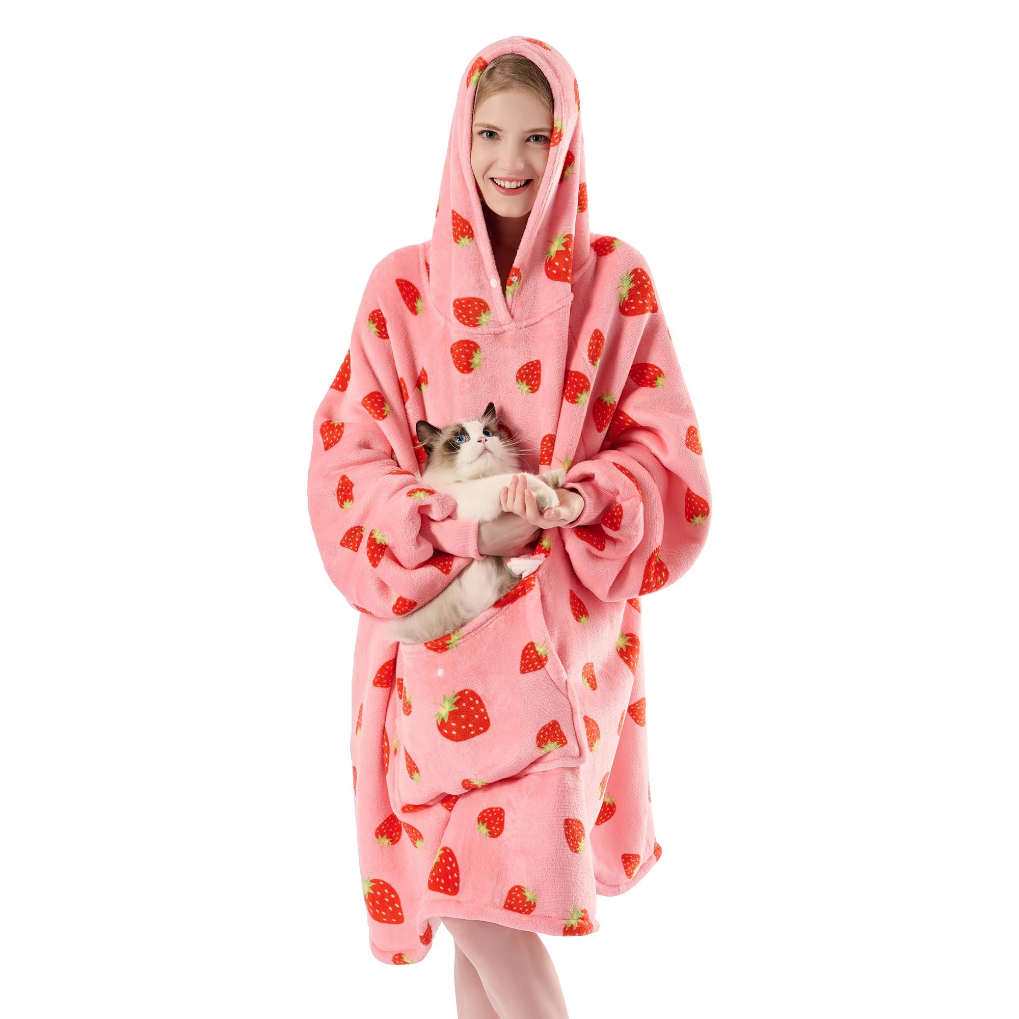 Krifey Wearable Blanket Hoodie, Oversized Sherpa Fleece Sweatshirt with Giant Pocket, Birthday Gifts for Women, Warm Christmas Gift for Mom, Wife, or Girlfriend