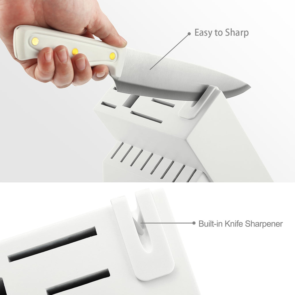 McCook® Knife Sets, German Stainless Steel Kitchen Knife Block Sets with Built-in Sharpener