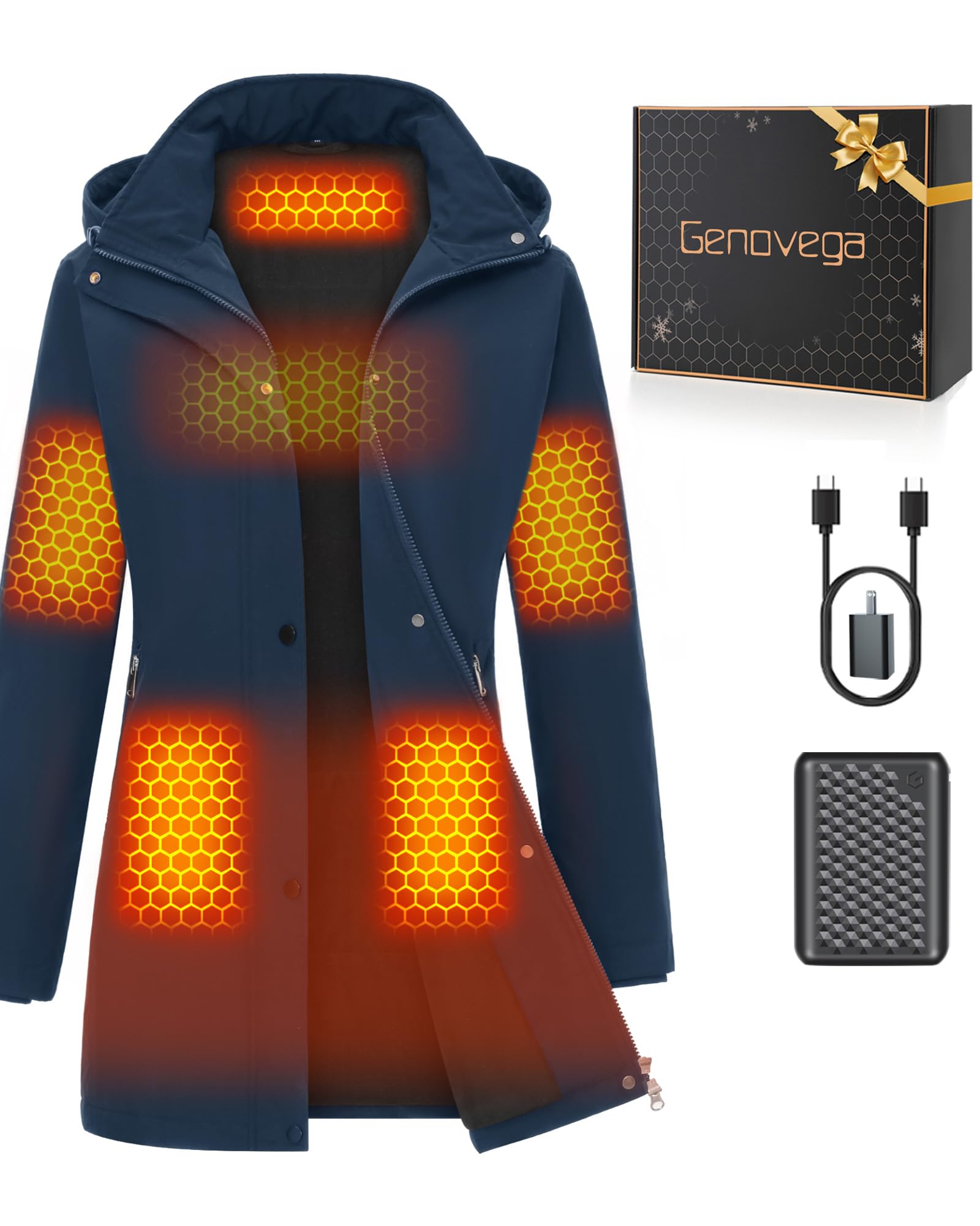 Graphene Women Heated Jacket 12V Fast Charge 18400mAh Large Capacity