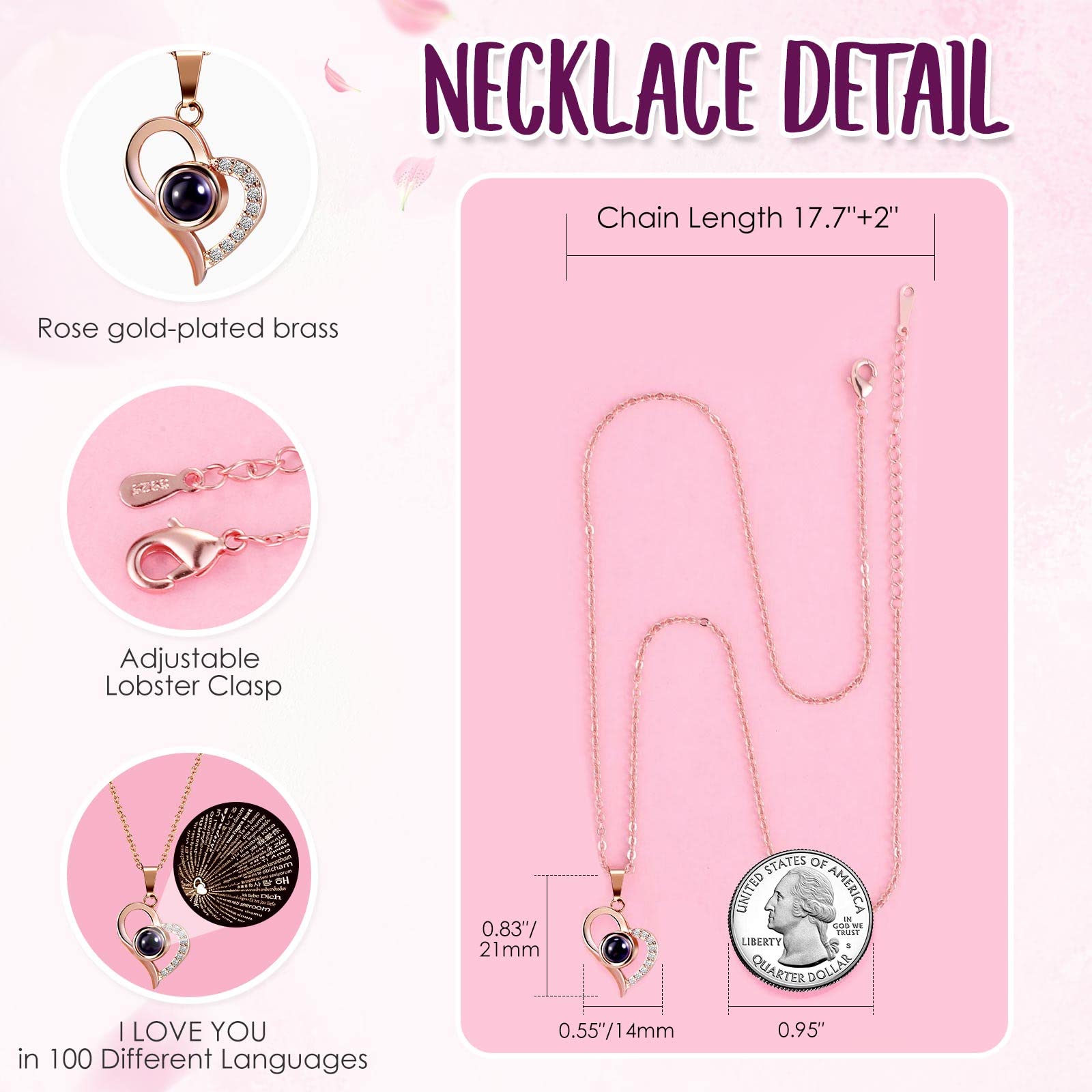 ADDWel Rose Gifts for Women Birthday Christmas - Preserved Real Roses Forever Red Flowers with I Love You in 100 Languages Necklace and Cute Moss Bear for Girlfriend Wife Mom Grandma