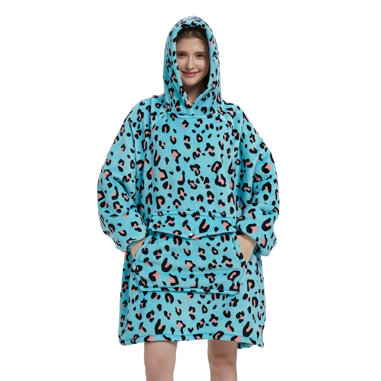 Krifey Wearable Blanket Hoodie, Oversized Sherpa Fleece Sweatshirt with Giant Pocket, Birthday Gifts for Women, Warm Christmas Gift for Mom, Wife, or Girlfriend