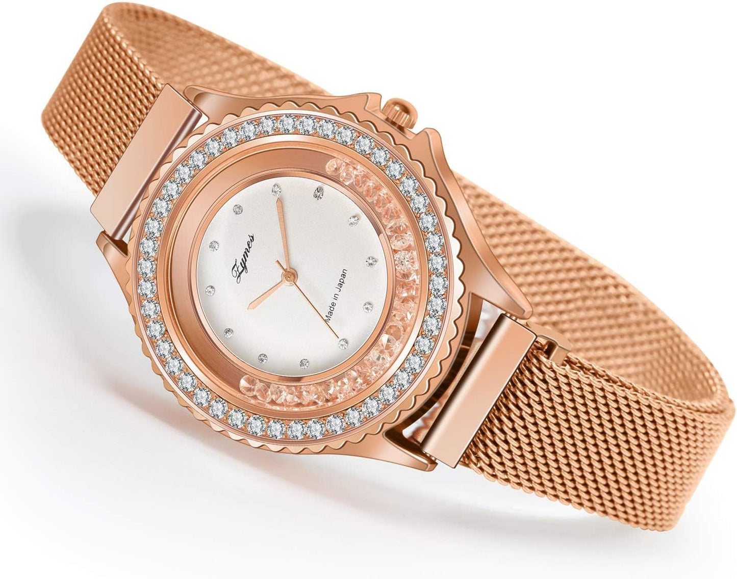 Gifts for Women Jewelry Sets, 4 Pieces Rose Gold Women's Watch Necklace Earring Bracelet Birthday Gifts for Women's Jewelry Sets for Women Gift for Wife Girlfriend Her Birthday Gift for Mom Mother