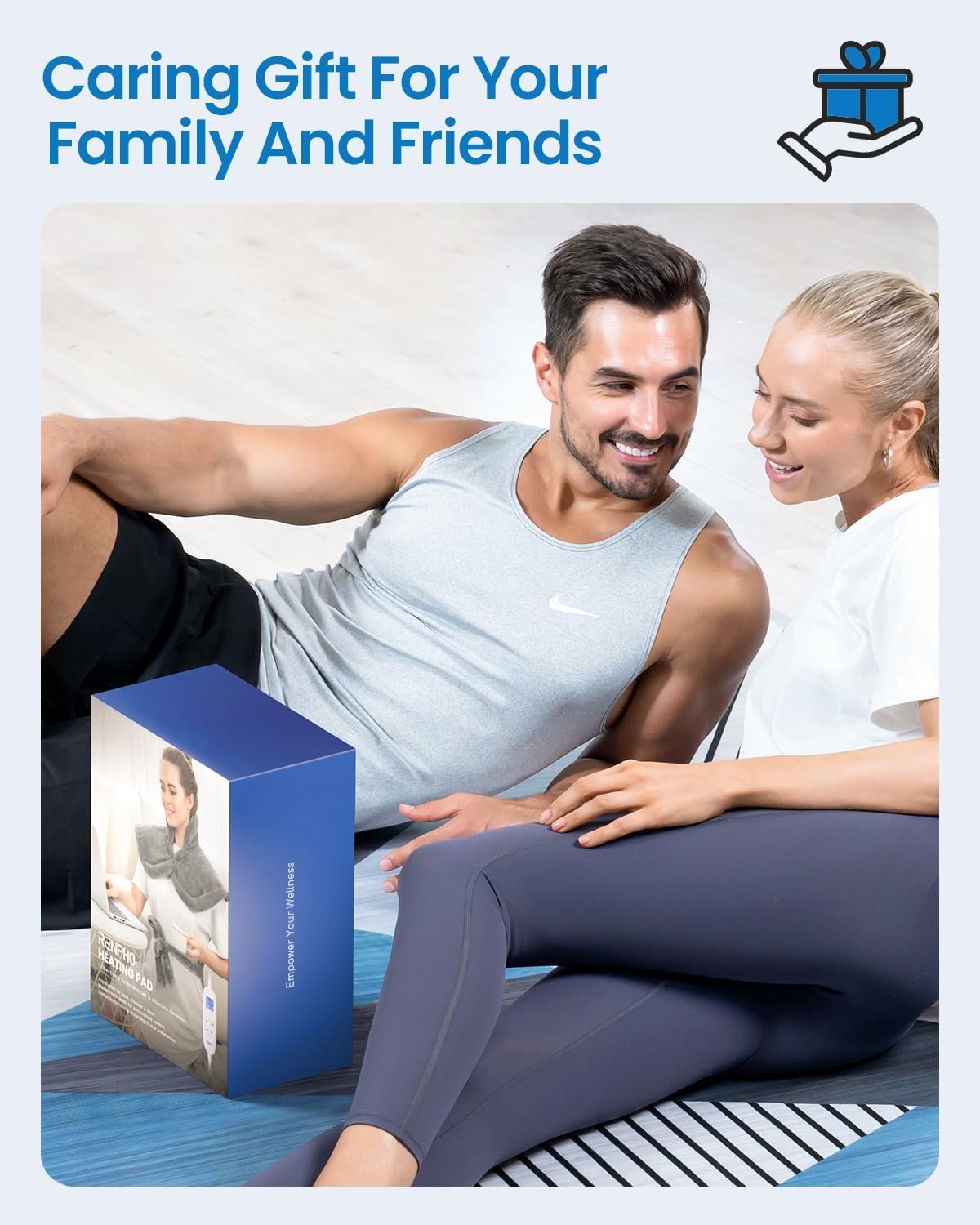 RENPHO Electric Heating Pad for Back, Birthday Christmas Gifts for Women Men Mom Dad Elderly, FSA Eligible Items Only List, Large Heat Pad for Neck Shoulders, 24"x33", ETL Certified, Gray