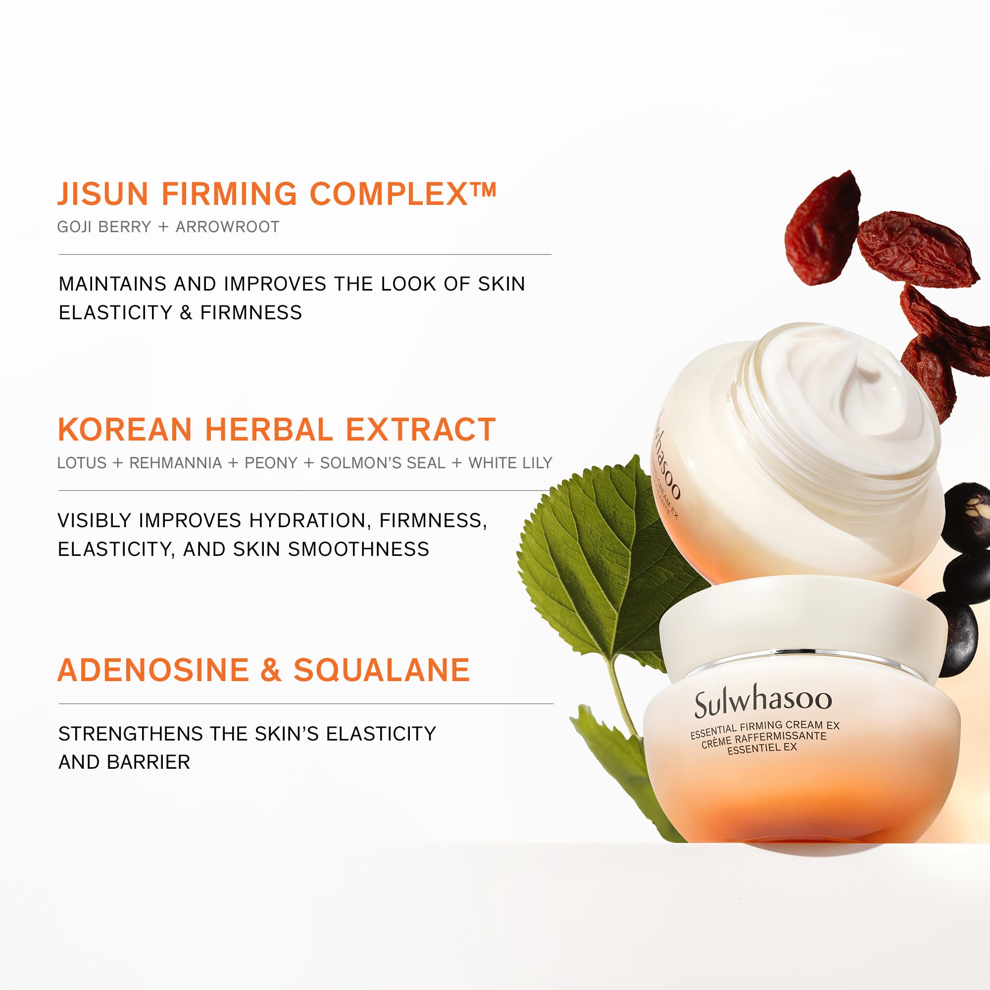 Sulwhasoo Essential Firming Cream EX - A hypoallergenic, whipped moisturizing cream that visibly improves firmness