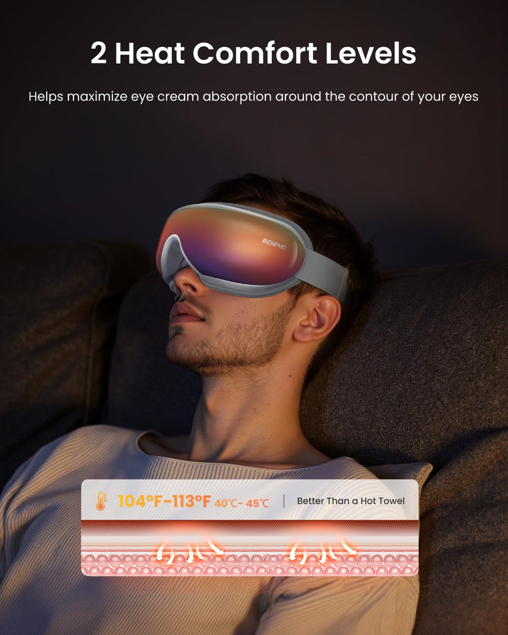 RENPHO Eyeris 1 Eye Massager with Remote, Christmas Birthday Gifts for Women Men, FSA Eligible HSA Sleep Mask with Heat, Compression, Headache Massager Scalp for Strain Relief Migraine Relief Stye Eye