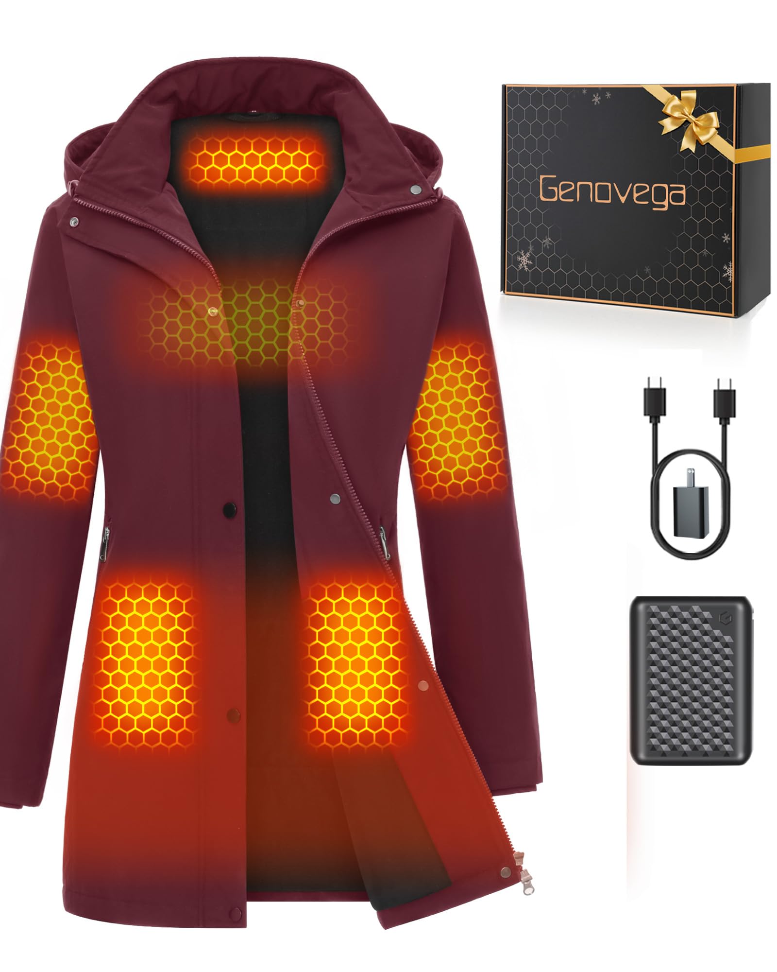 Graphene Women Heated Jacket 12V Fast Charge 18400mAh Large Capacity
