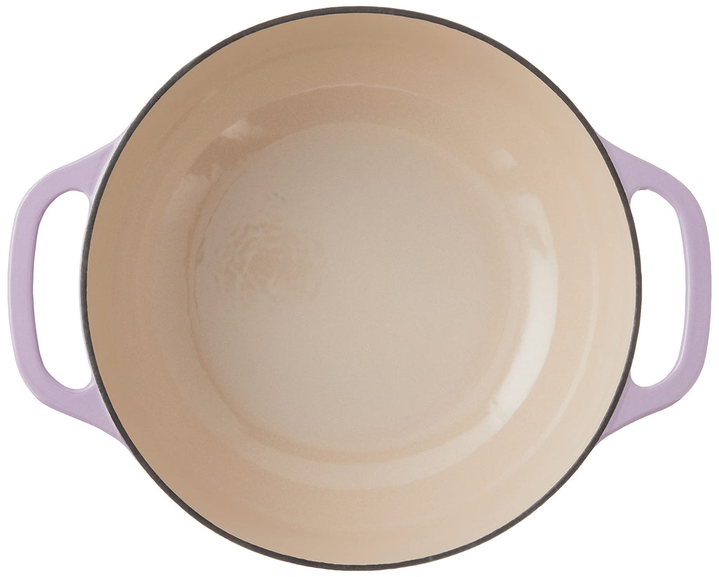 Lodge 6 Quart Enameled Cast Iron Dutch Oven with Lid – Dual Handles – Oven Safe up to 500° F or on Stovetop - Use to Marinate, Cook, Bake, Refrigerate and Serve – Blue